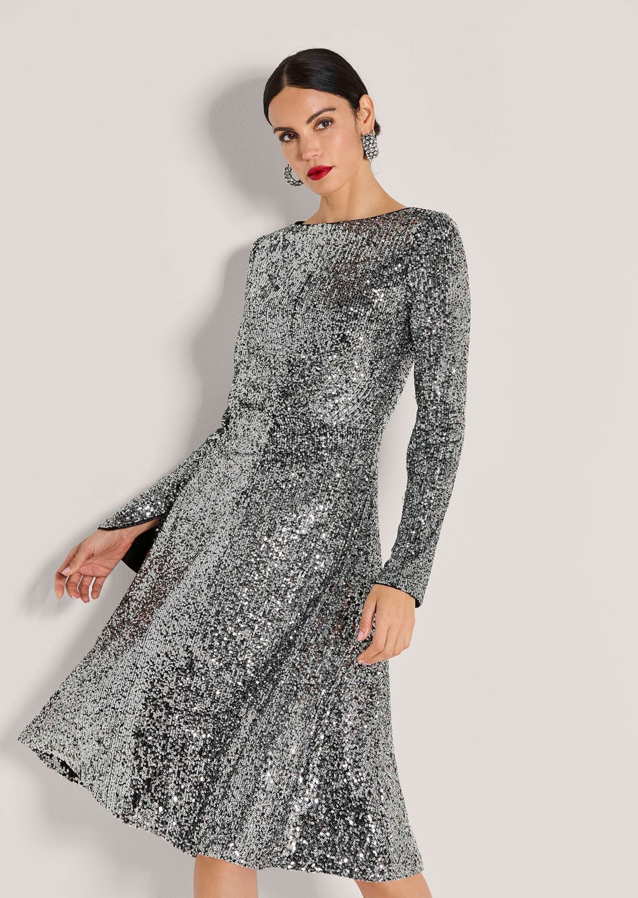 Thumbnail - MADELEINE Cocktailkleid "Paillettenkleid Abendkleid mit Glanzeffekt" Ärmel mit Schlitz