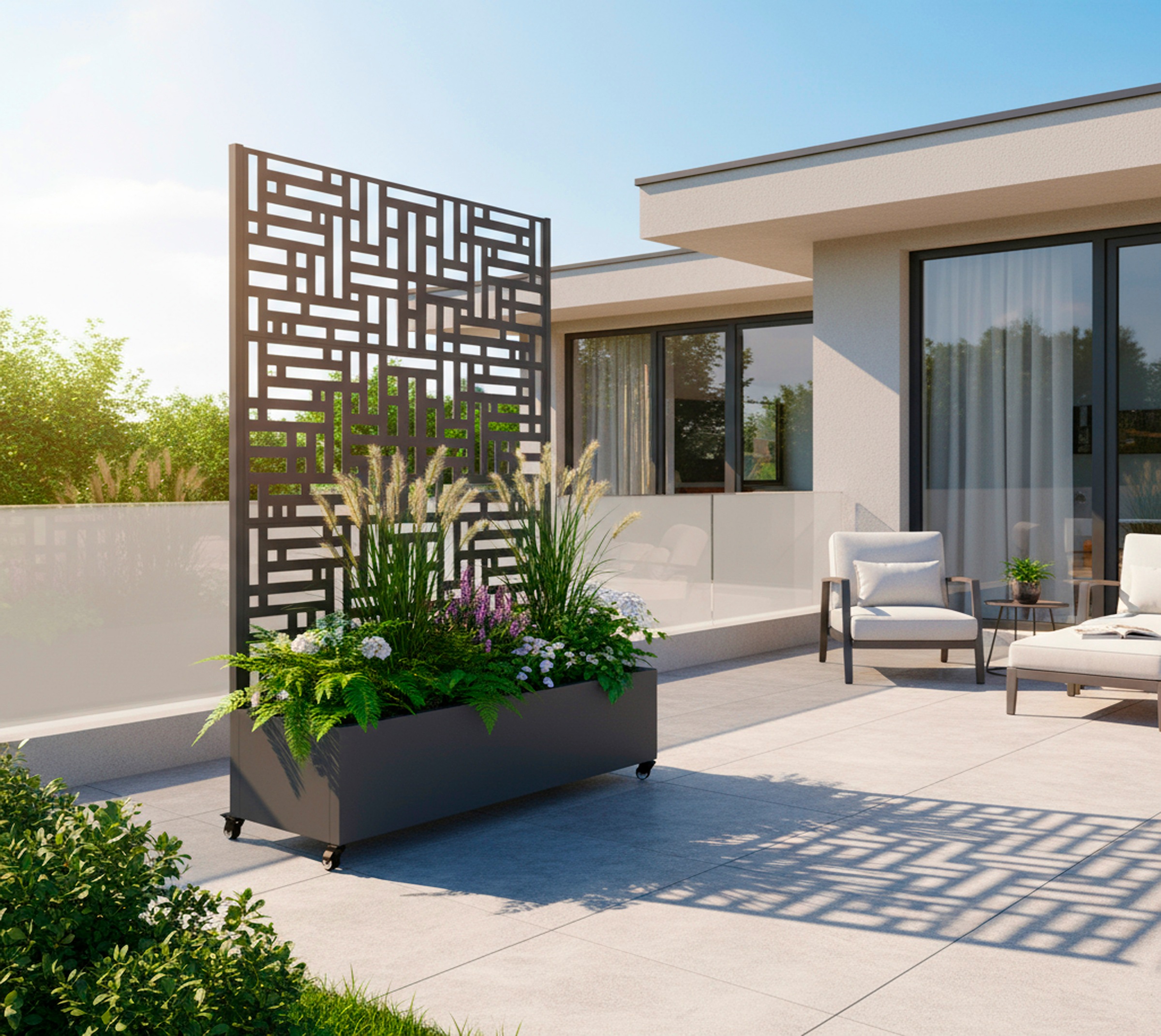 WESTMANN Pflanzkübel »Dekora 3« BxTxH: 120x42,5x187 cm, mit Rankgitter