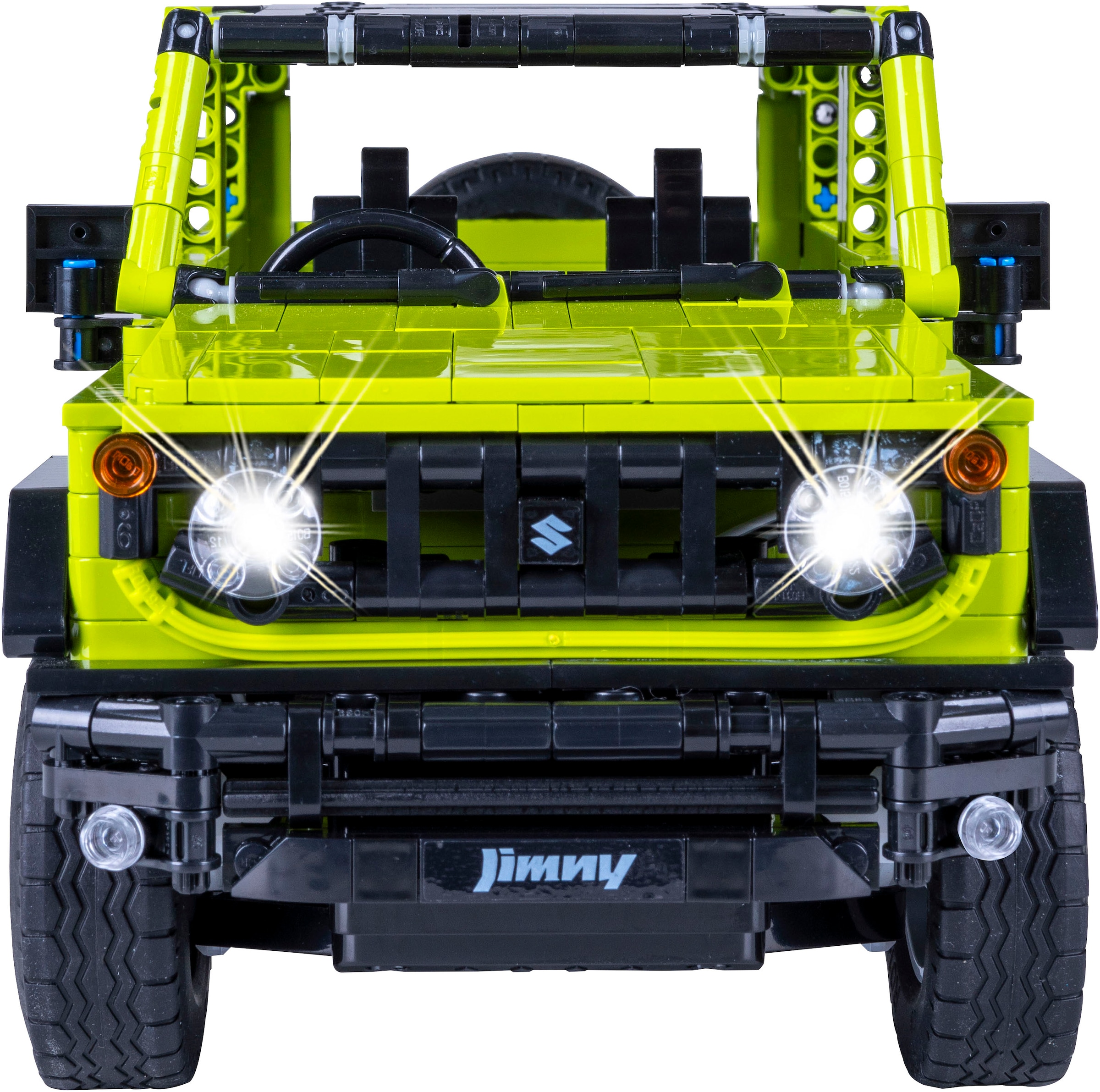 Jamara RC-Auto »CaDA, Suzuki Jimny 1:12 grün 2,4GHz Bricks«, (579 tlg.), mit LED Licht