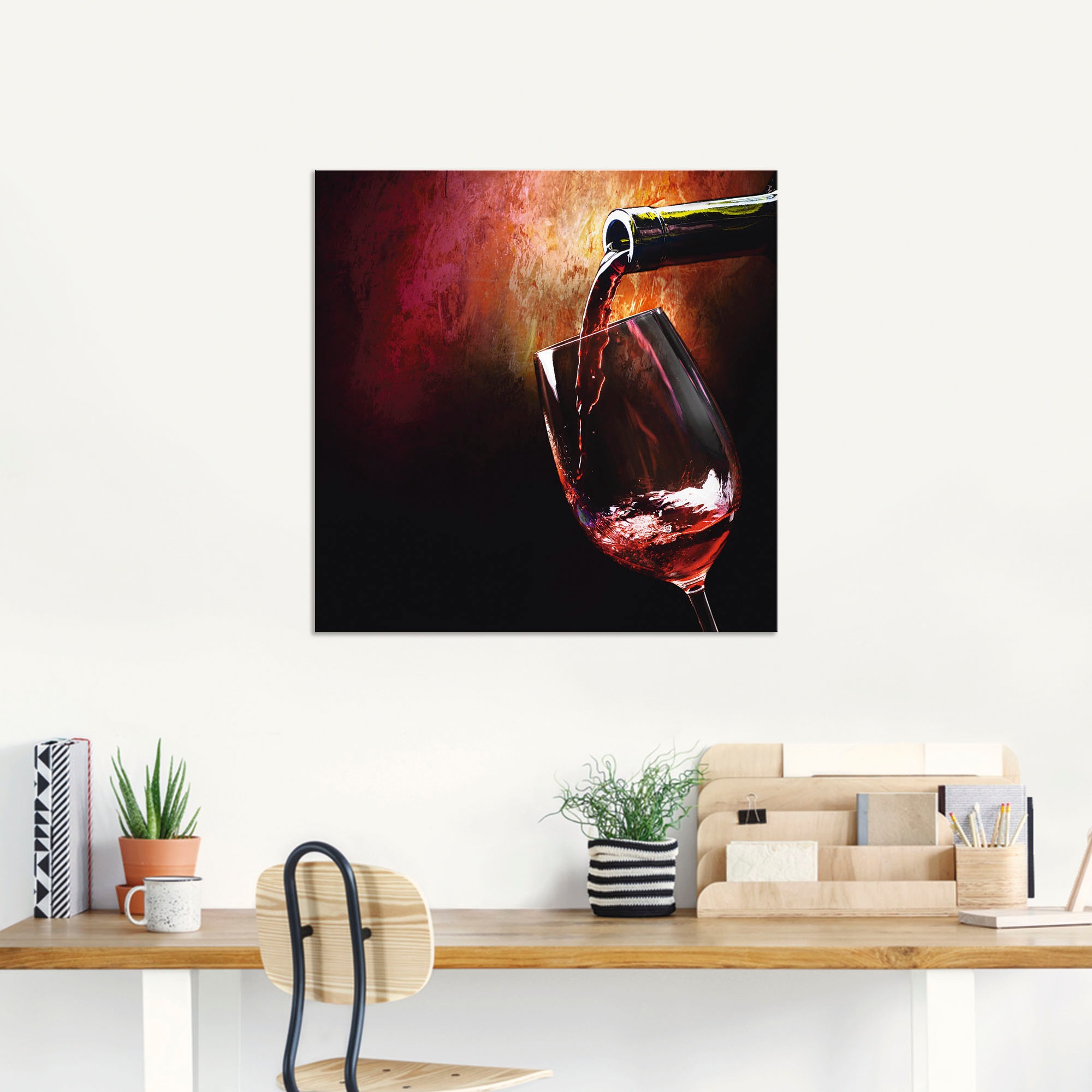 Thumbnail - Artland Wandbild "Wein - Rotwein", Getränke, (1 St.), als Alubild, Outdoorbild, Leinwandbild, Poster, Wandaufkleber