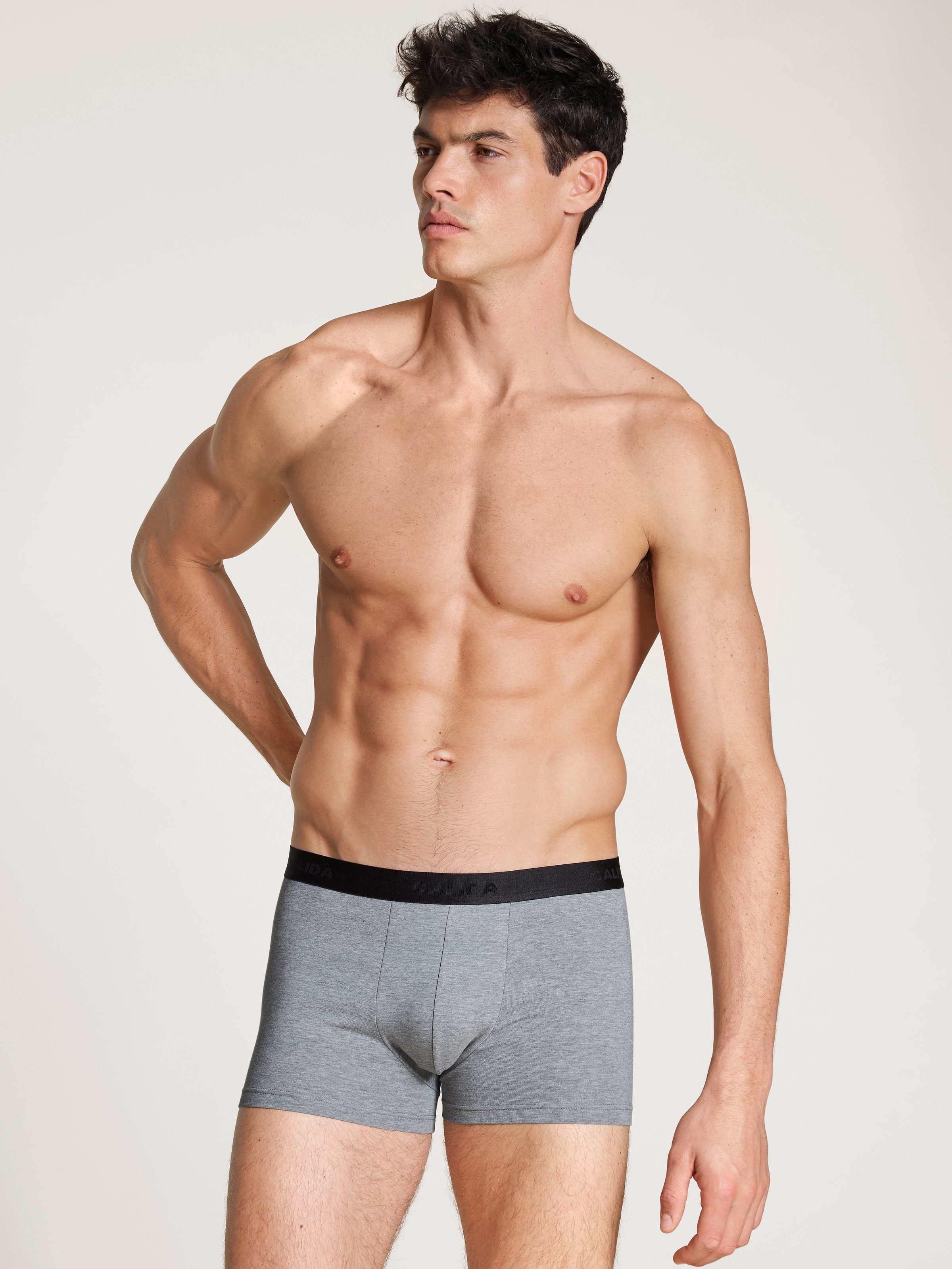 Boxershorts CALIDA "Natural Benefit", Herren, Gr. S (46/48), blau (marine), Single Jersey, Obermaterial: 95% Baumwolle, 5% Elasthan, gemustert, normal, Unterhosen, Single Jersey-Qualität, elastisch 4