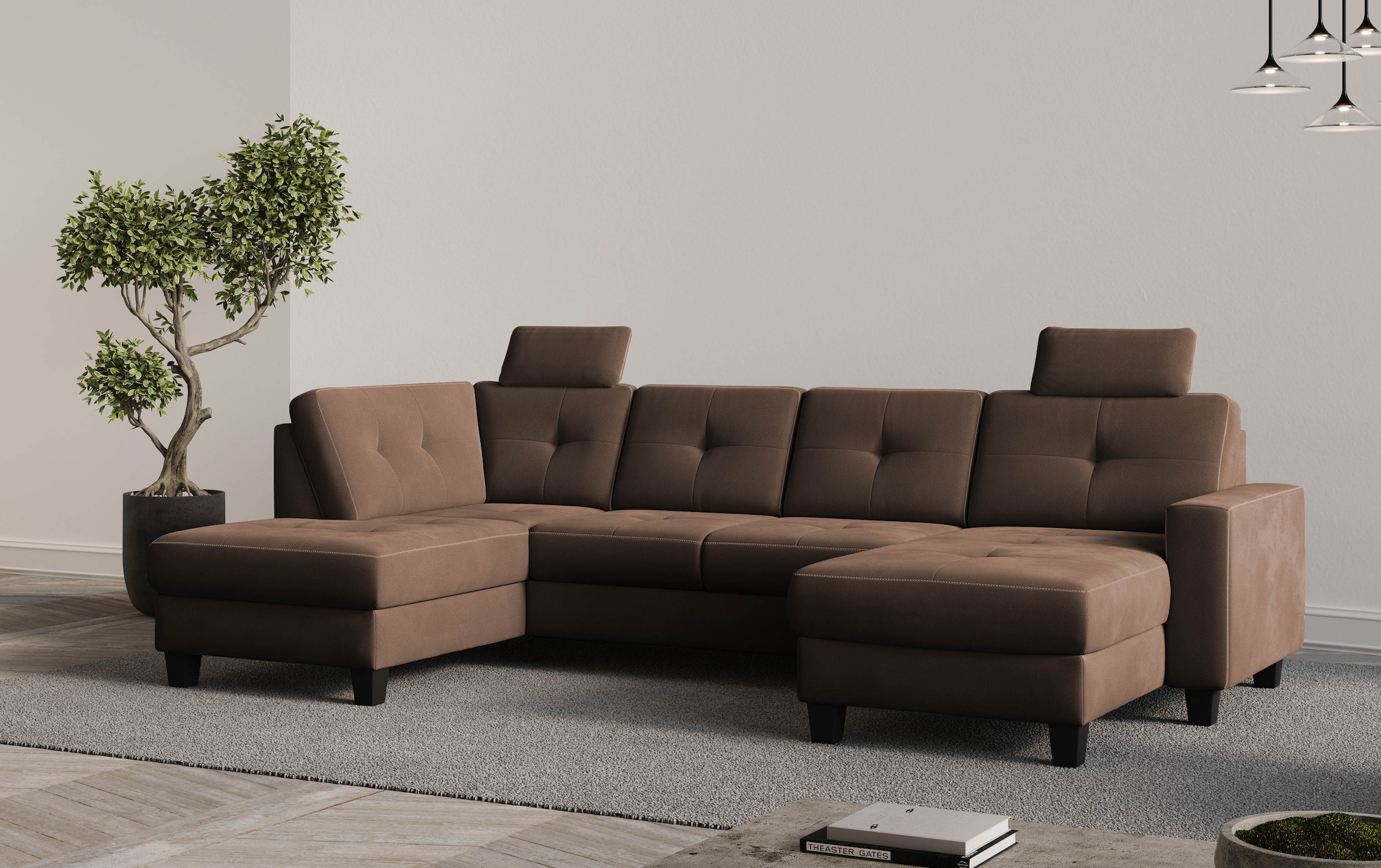 Places of Style Wohnlandschaft "Varese", Kreuznaht in beige günstig online kaufen