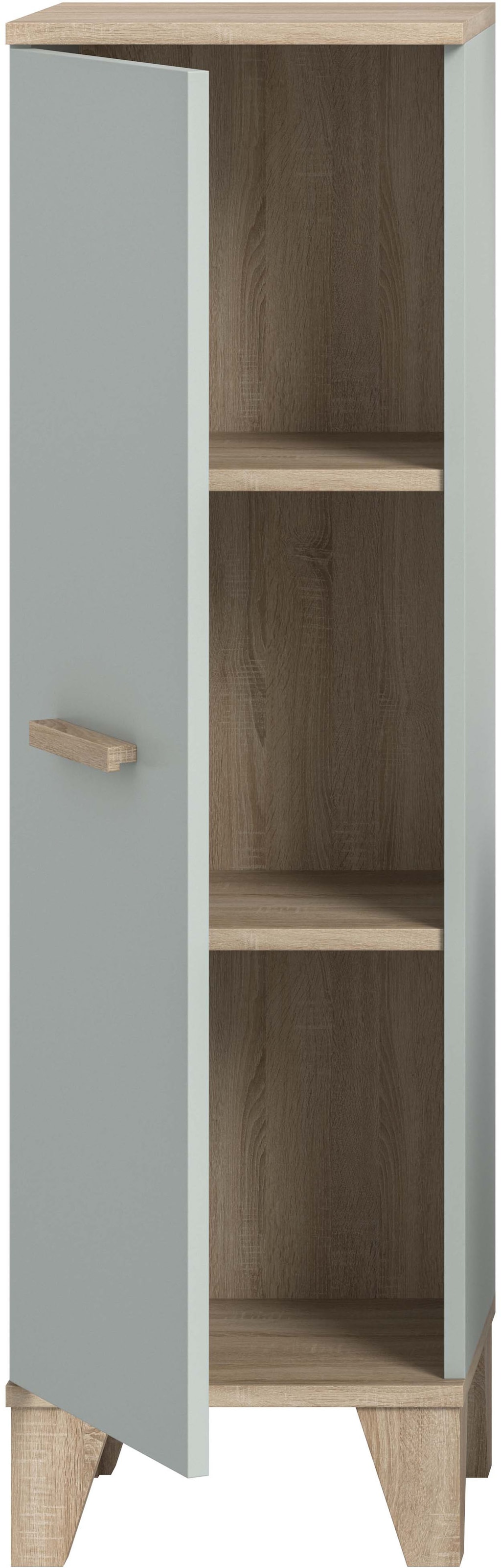 welltime Midischrank »MINTTU, Höhe 116 cm, 1 Tür, 2 Einlegeböden, 3 Fächer« Türanschlag rechts und links montierbar,  Badmöbel, Badschrank, Schrank, Kommode, Bad, Unterschrank