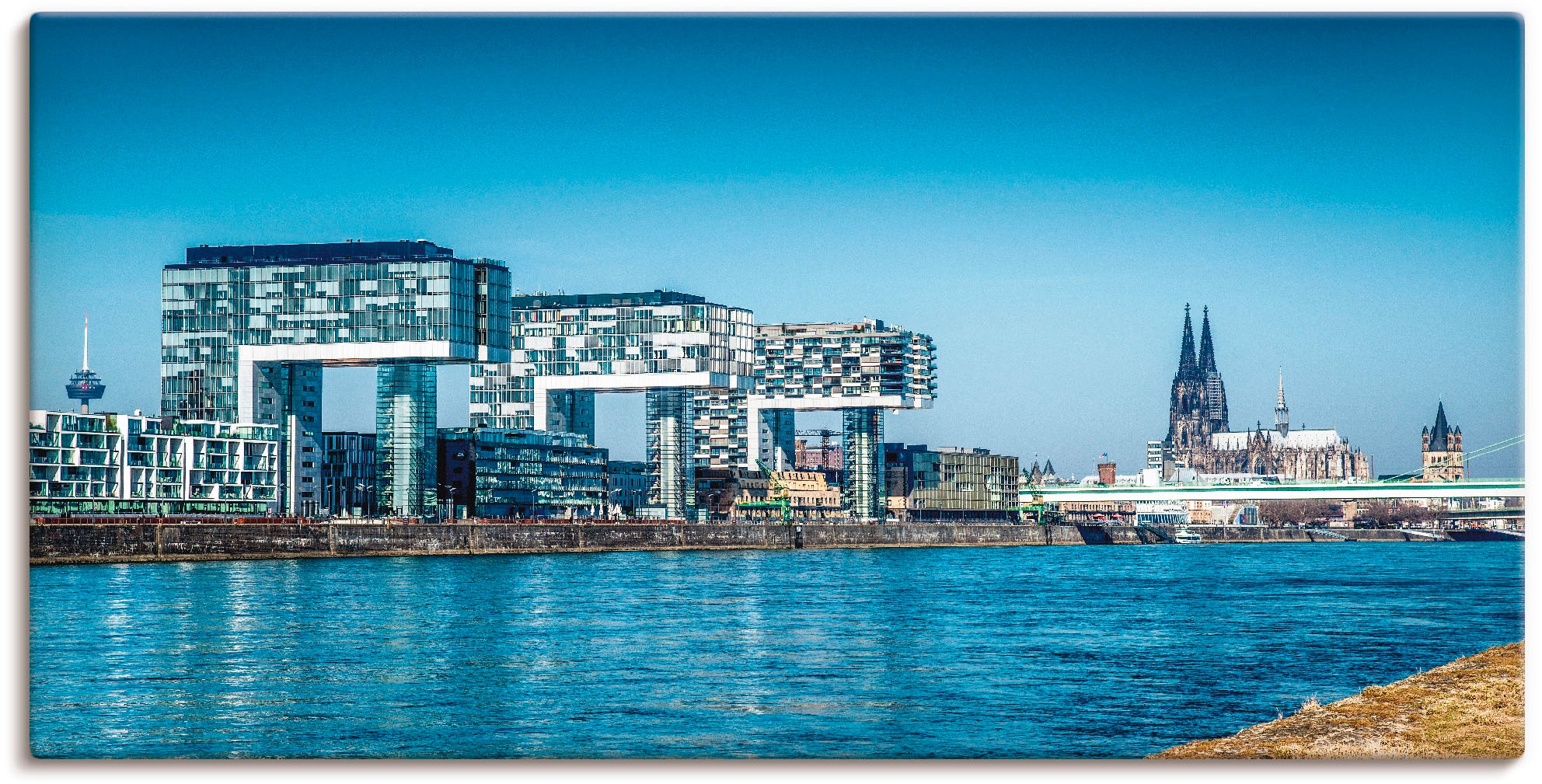Artland Wandbild "Köln Kranhäuser und Dom" Gebäude 1 Stk. tlg. als Alubild, günstig online kaufen
