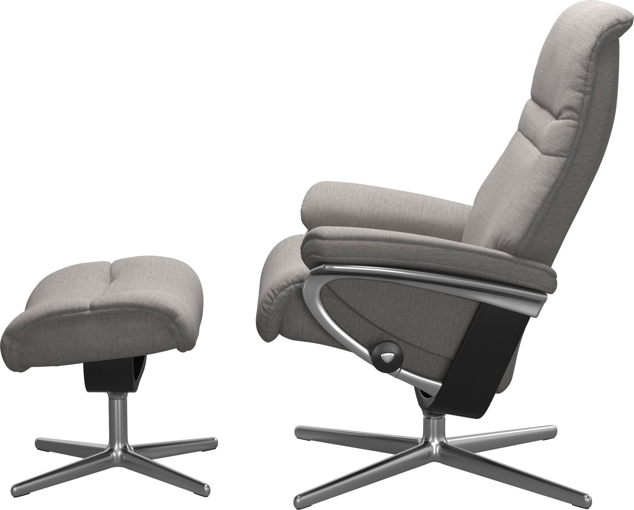 Stressless® Relaxsessel »Sunrise«, (Set, Relaxsessel mit Hocker), mit Hocker, mit Cross Base, Größe S, M & L, Holzakzent Schwarz