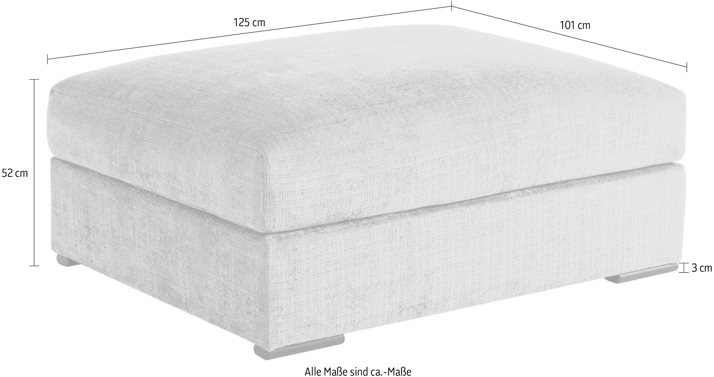 Home affaire Polsterhocker »Finca XXL, B: 125 cm« Mega-Hocker, in Cord oder Chenille-Struktur wählbar