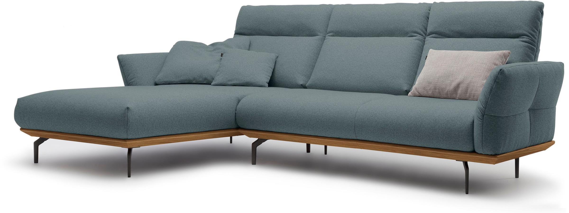 Creation BY ROLF BENZ Ecksofa "CR.460", Sockel in Nussbaum, Winkelfüße in U günstig online kaufen