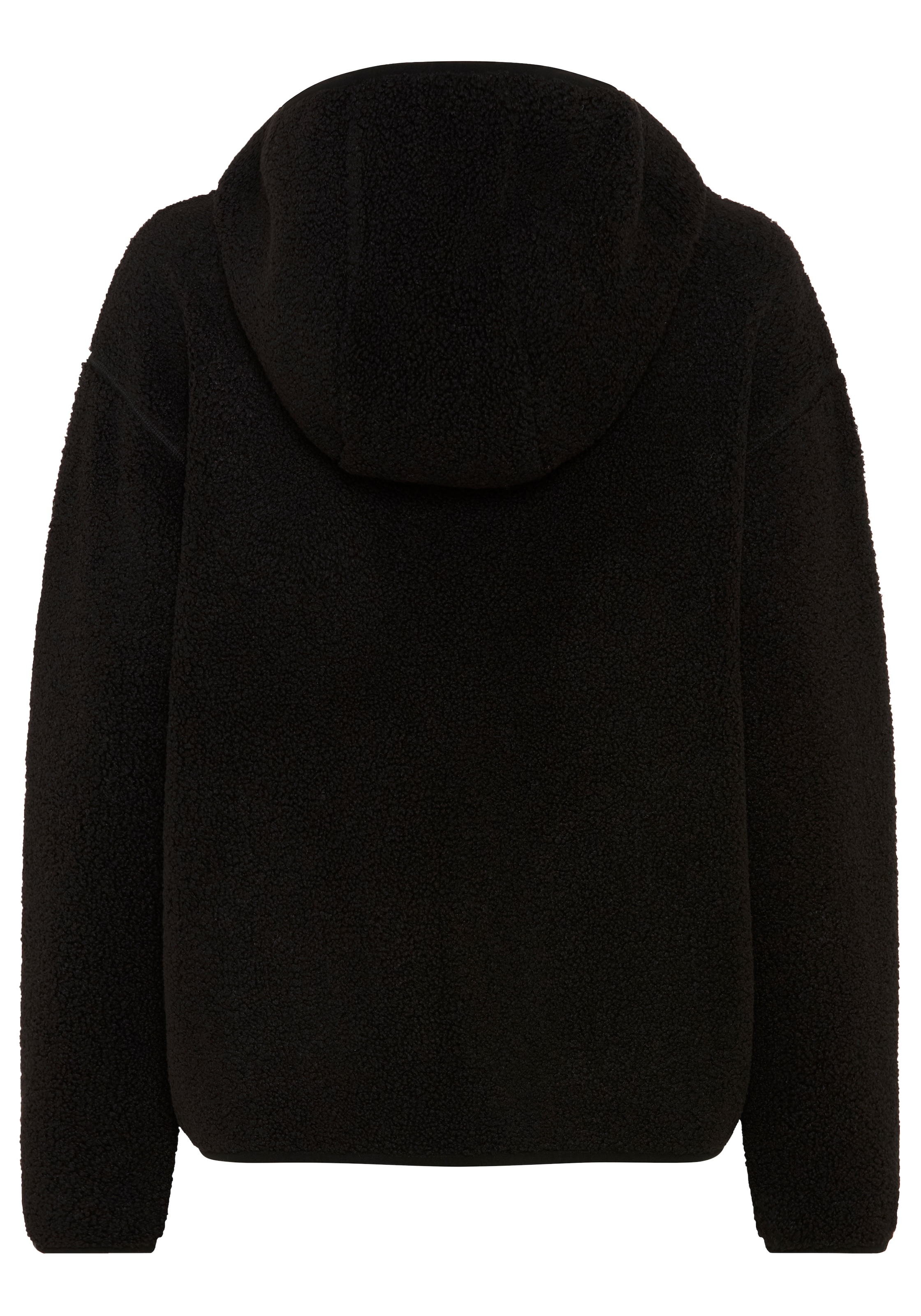 Polarino Fleecejacke mit Kapuze aus Teddy-Fleece, mit Kapuze und Brusttasche