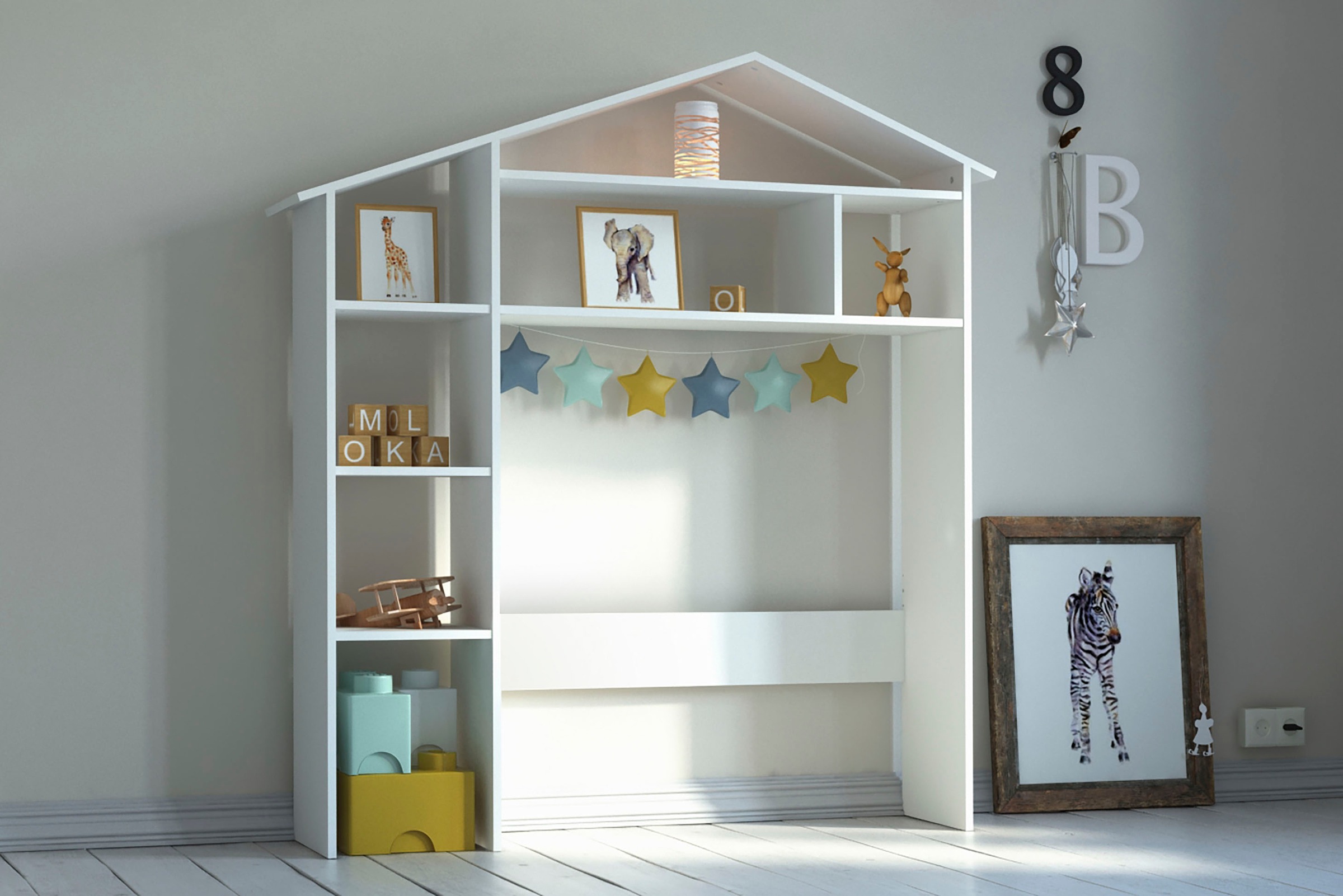 Möbilia Regal "Lizzi" Kopfteil für Kinderbett, für Bettbreite 100 cm günstig online kaufen