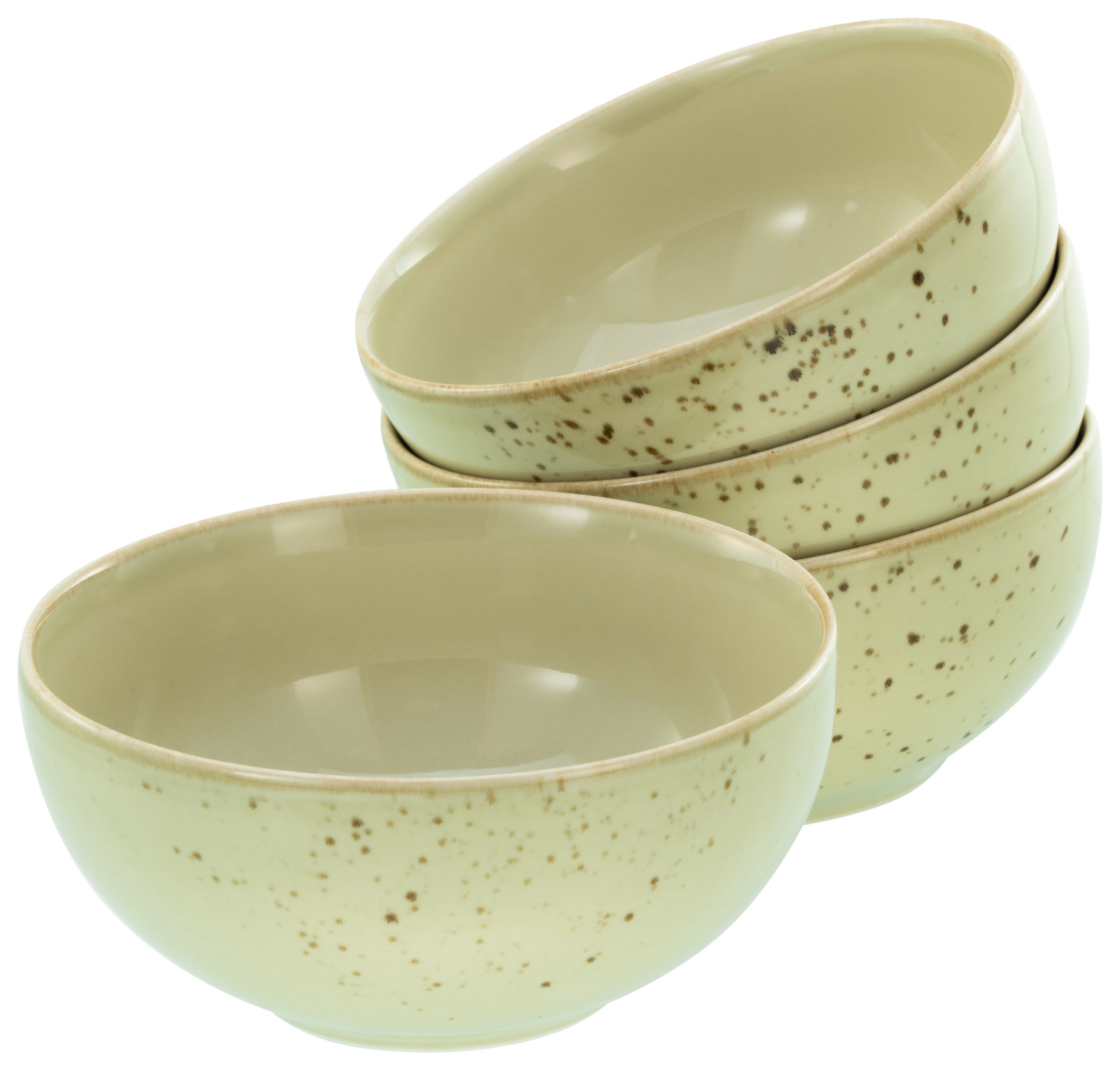 CreaTable Schale »Nature Collection, Buddha Bowl 4-tlg«, 4 tlg., aus Steinzeug, Handwerklicher Look, Vintage, Höhe 7,5 cm