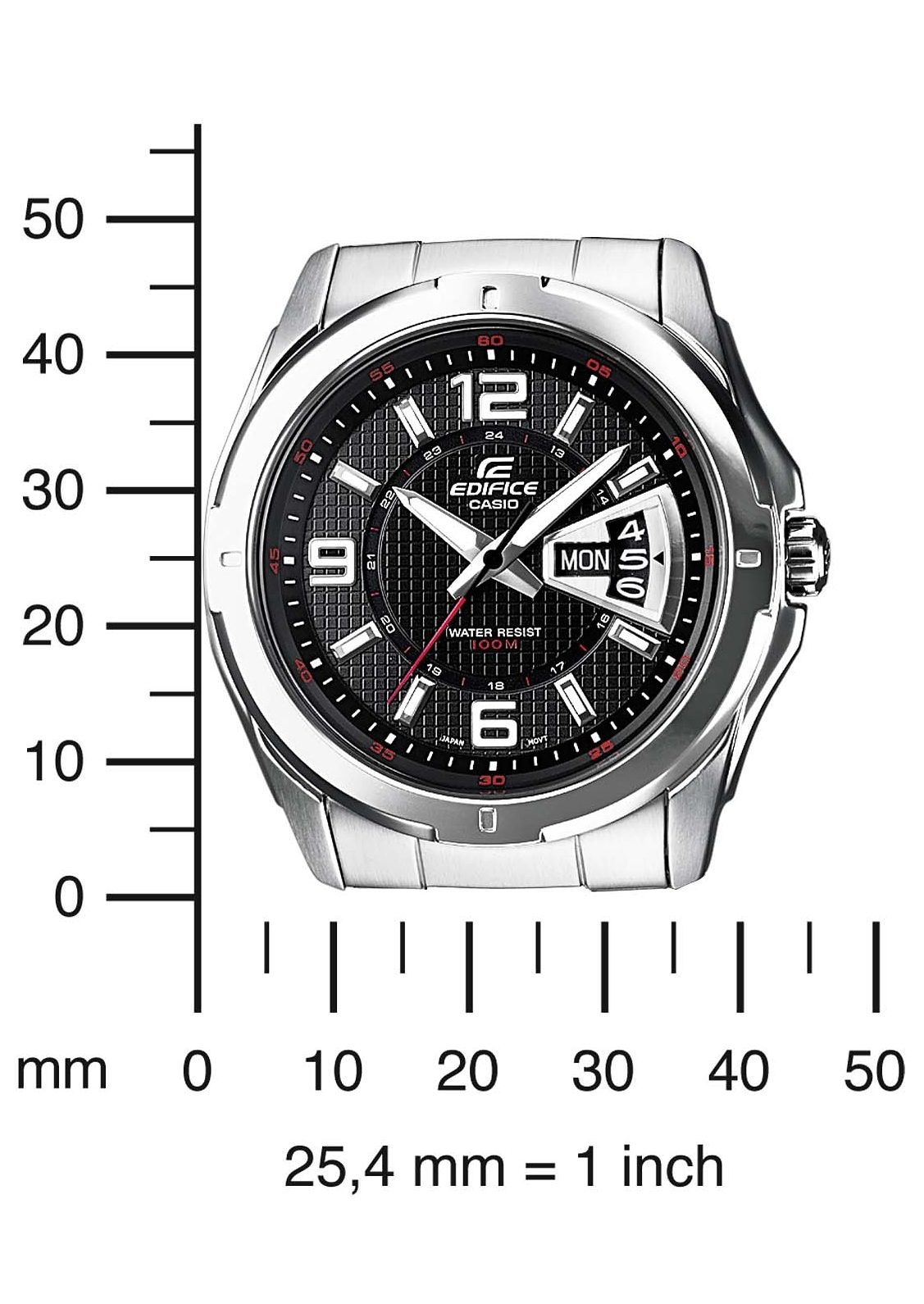 CASIO EDIFICE Quarzuhr, Armbanduhr, Herrenuhr, bis 10 bar wasserdicht, Datum, Wochentag