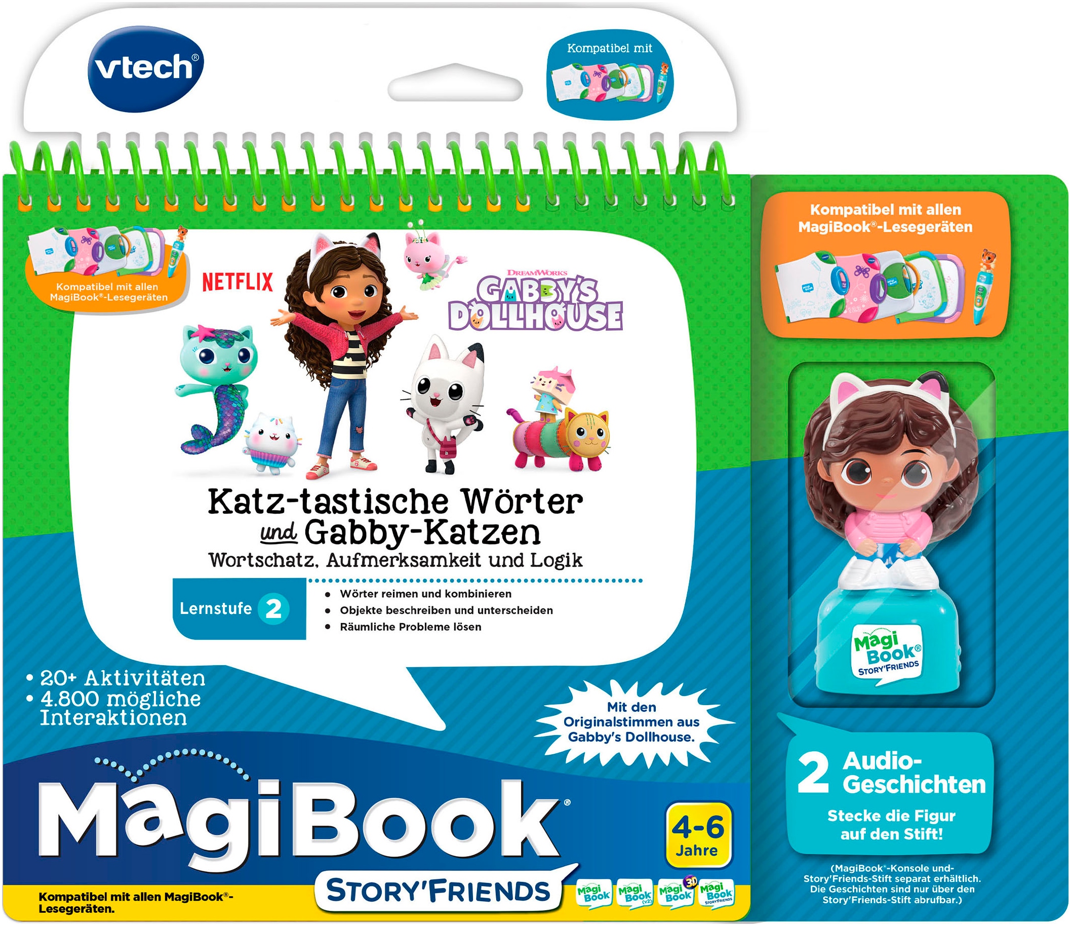 Vtech® »MagiBook Lernstufe 2 - Gabby's Dollhouse« inkl. Story'Friend Lernfigur