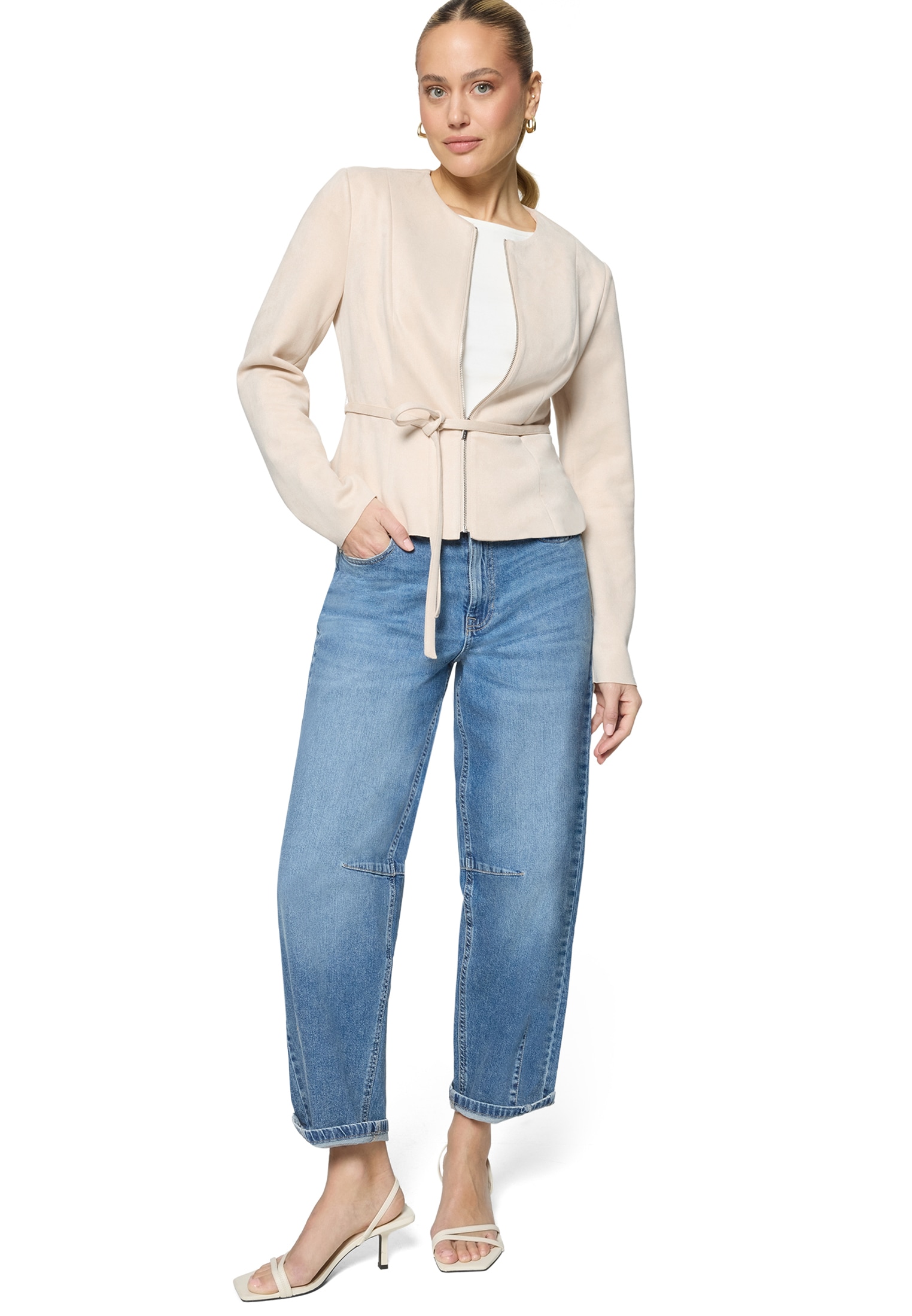 Zero Jackenblazer »Damen in Lederoptik« Gürtel