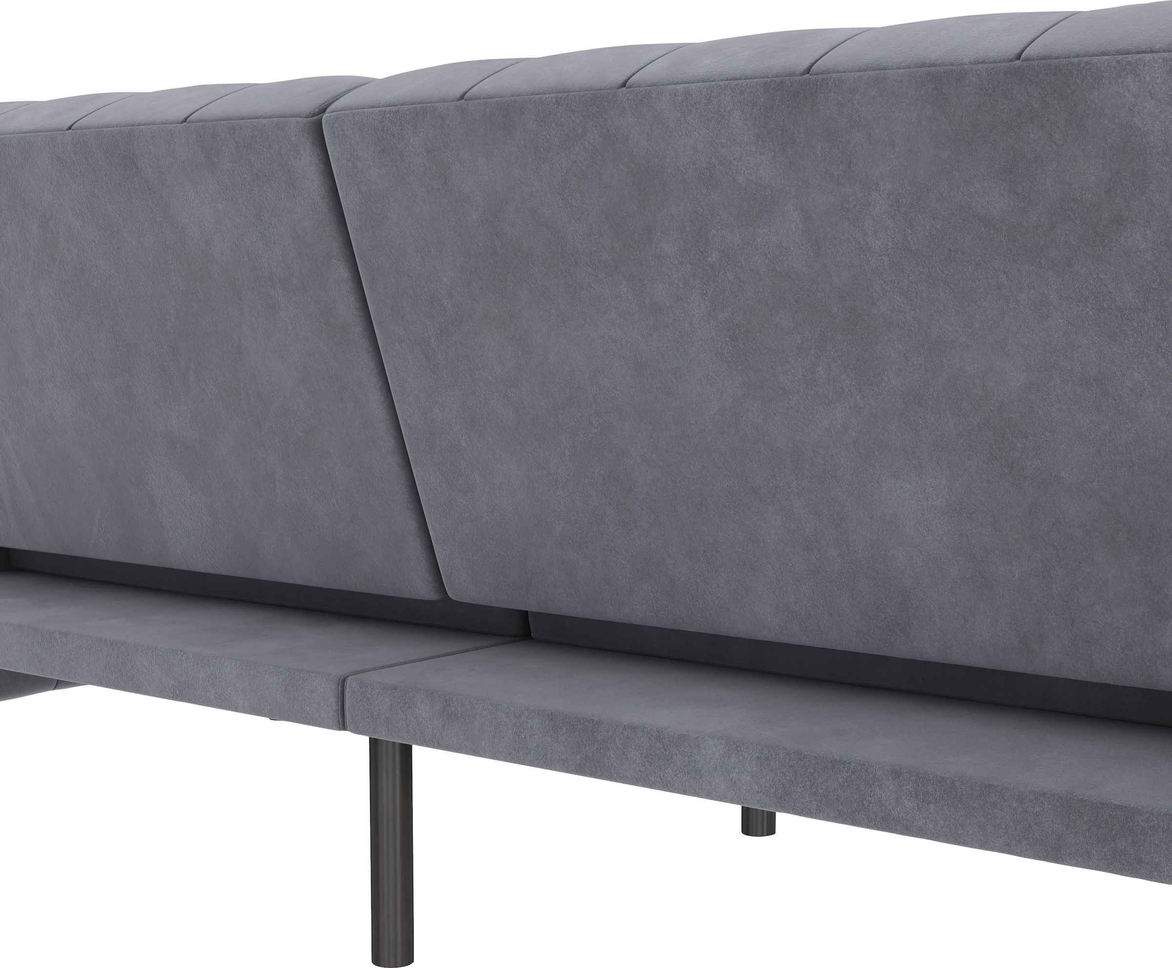 Dorel Home 3-Sitzer »Felix, Schlafsofa 236 cm, (Liegefläche 108x190cm), Rückenlehne«, 3-fach verstellbar, Velours, Kunstleder, Luxus-Microfaser Vintage