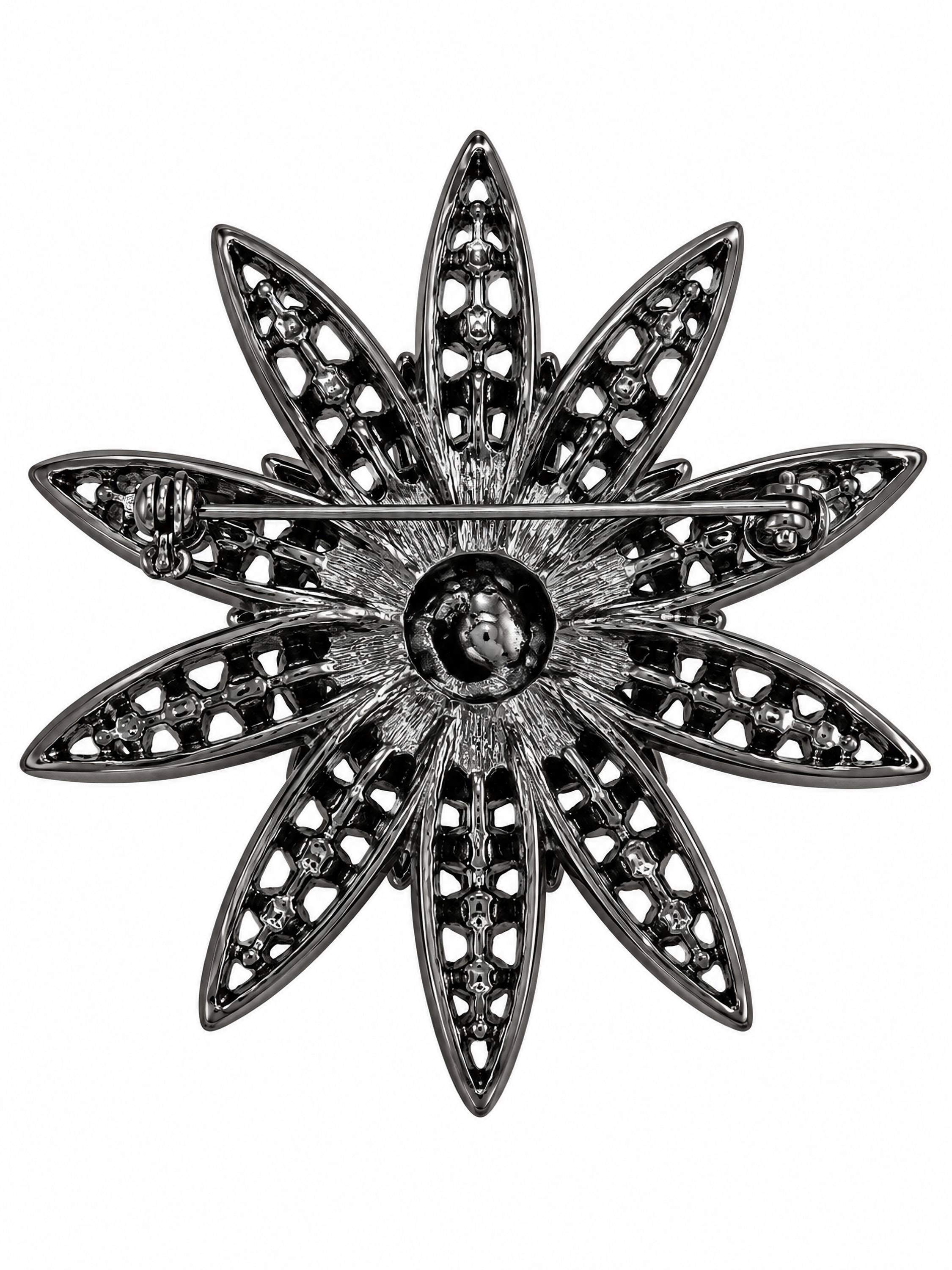 COLLEZIONE ALESSANDRO Brosche »Sternblüte« ()  Sternblüte mit türkisfarbenen funkelnden Glassteinen