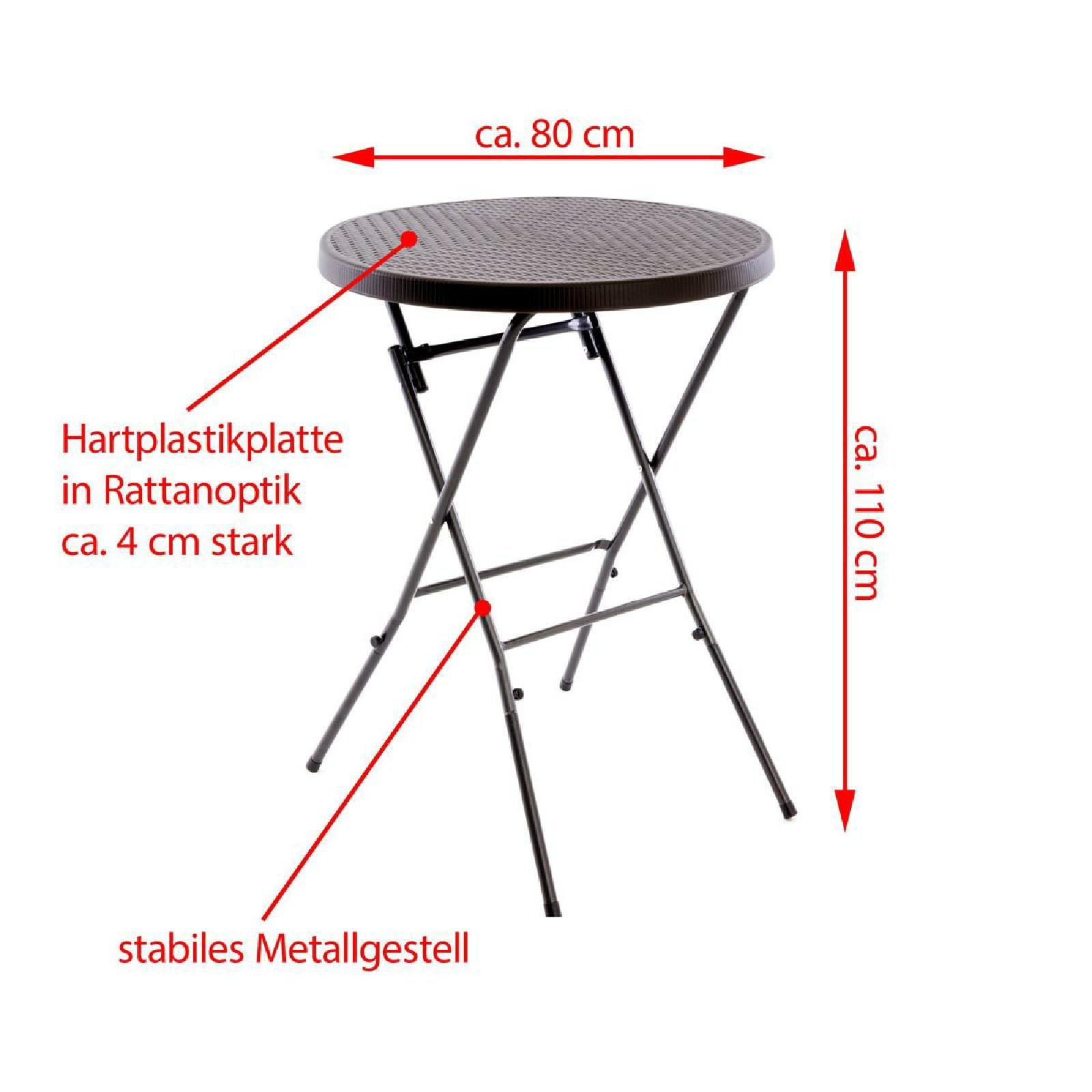 VCM Gartentisch »Partytisch rund klappbar braun« 1 Stk. tlg.