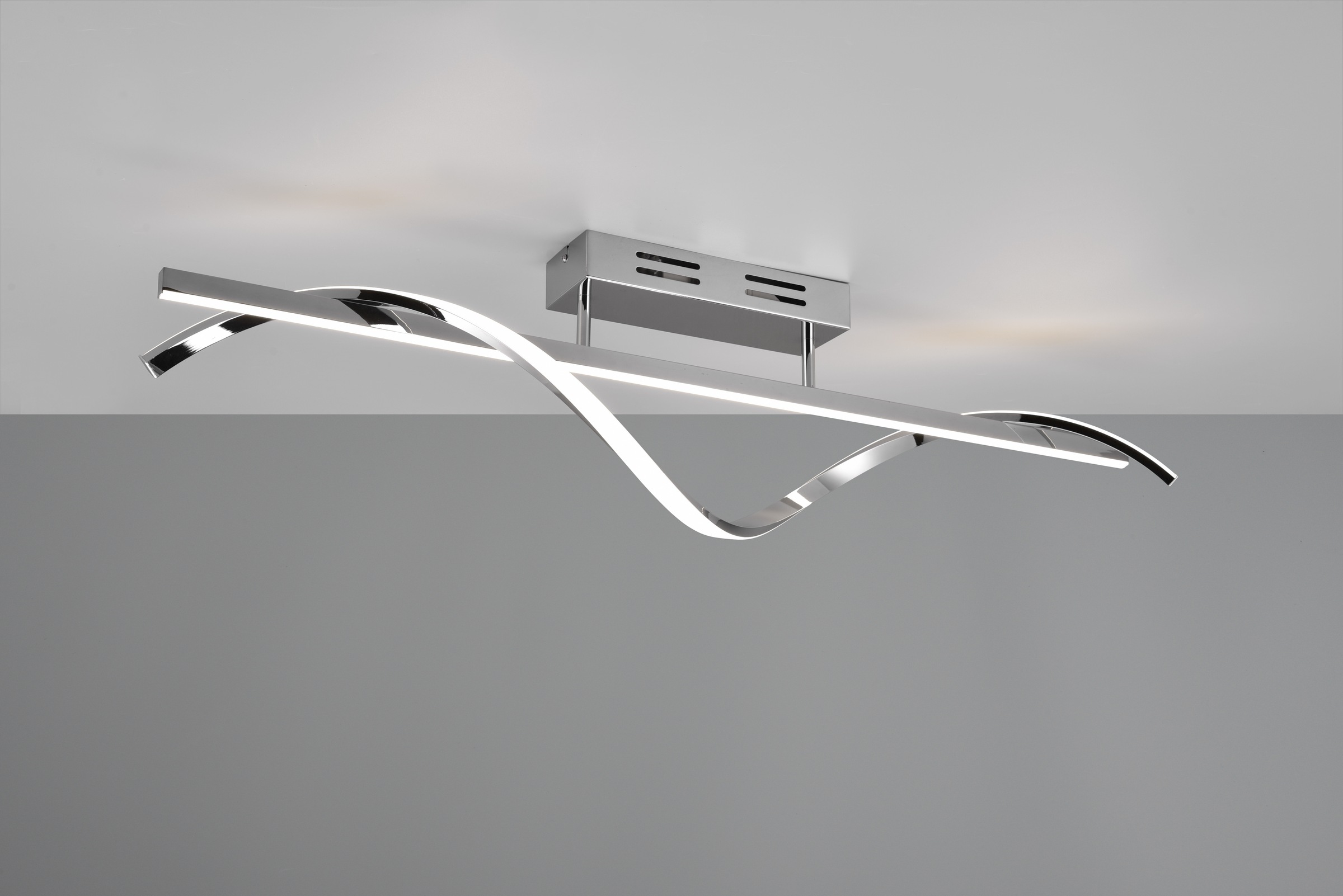 REALITY Leuchten LED Deckenleuchte »ISABEL, Deckenlampe 26W LED kaltweiß 4000K 3000 Lumen, Switch Dimmer«, 1 flammig, Leuchtmittel LED-Board | LED fest integriert, 3-Stufen dimmbar über Wandschalter, chrom verspiegelt, 100x 25x 18 cm