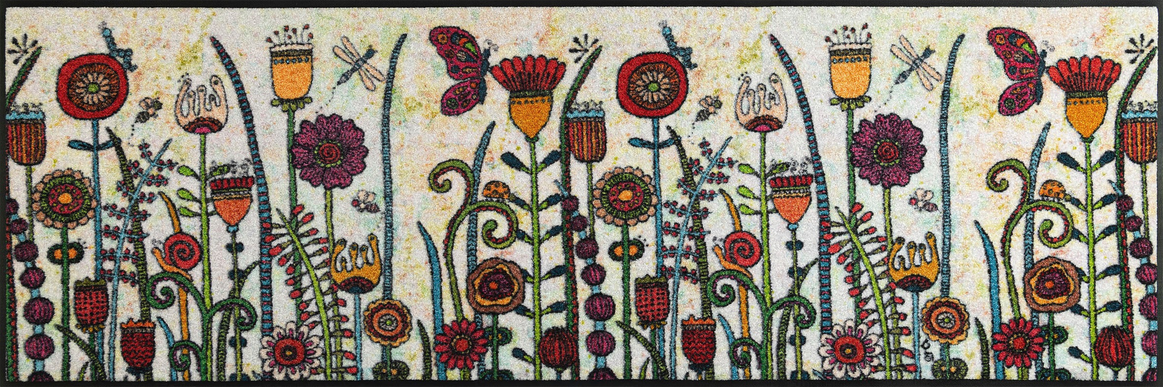 wash+dry by Kleen-Tex Teppich "Sonnentag", rechteckig, Motiv Blumen, In- und Outdoor geeignet, waschbar