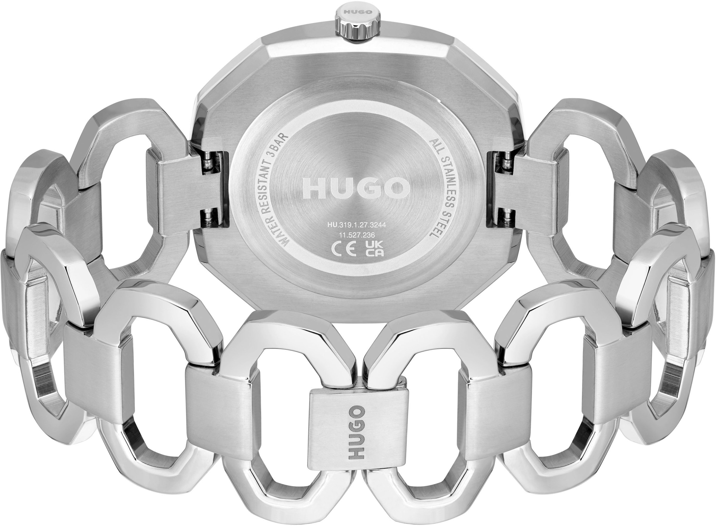 HUGO Multifunktionsuhr »#INTENSE, 1540149«, Quarzuhr, Armbanduhr, Damenuhr, Datum, 12/24-Stunden-Anzeige