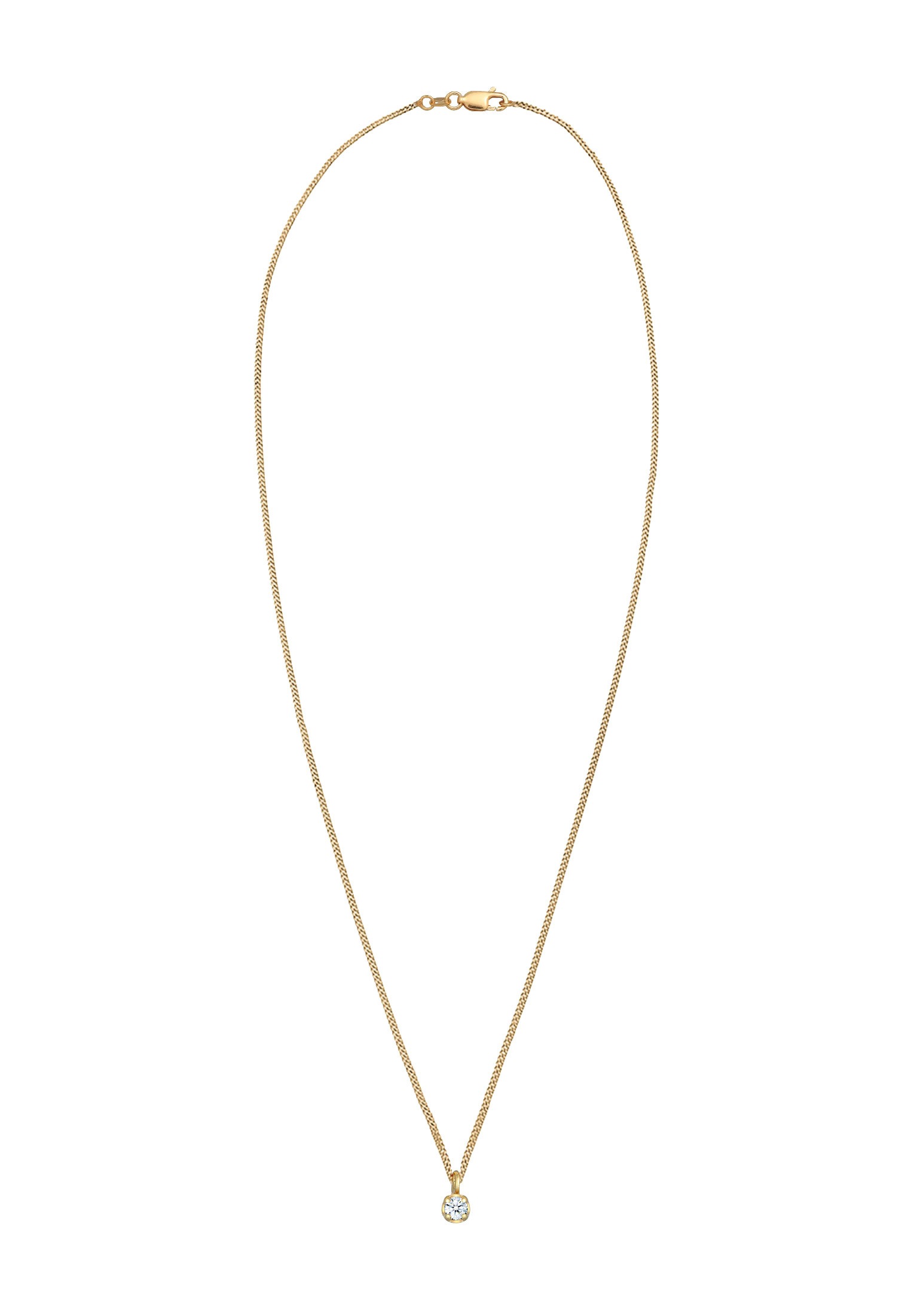 Elli DIAMONDS Collierkettchen »Solitär Diamant (0.03 ct.) Elegant 375 Gelbgold«