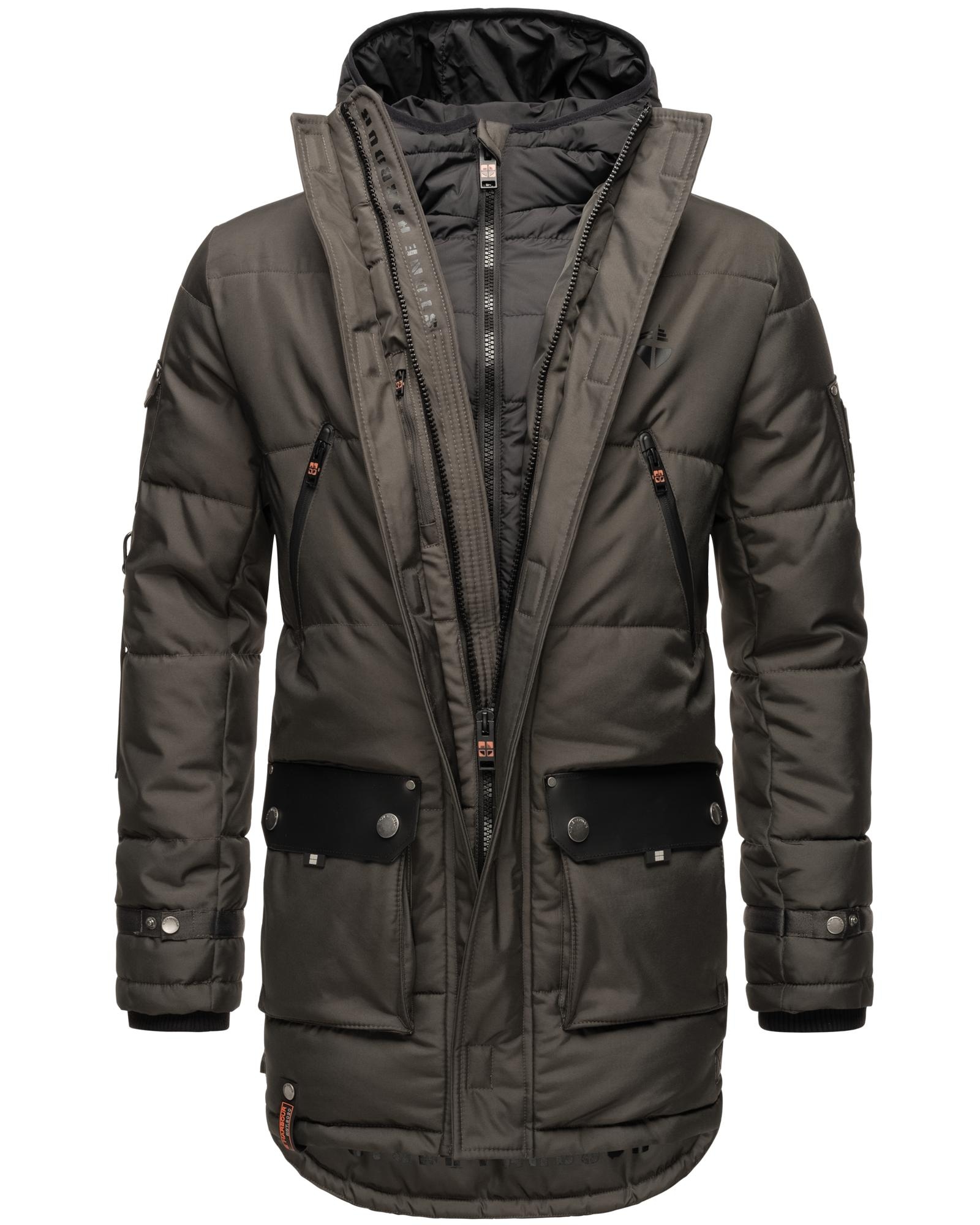Stone Harbour Winterjacke »Tahaa«, mit Kapuze, Warm gefütterter Herren Wintermantel mit doppelter Kapuze