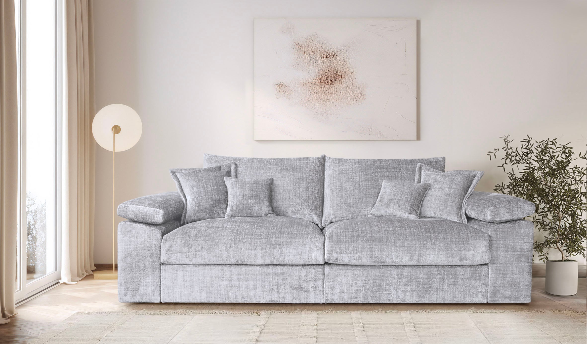 OTTO home "Soft&Cosy XL, B: 246 cm - OTTO. Verlässliche Qualität." Mega-Sofa, Cord oder Chenille-Struktur, mit Federkern & 4 Zierkissen