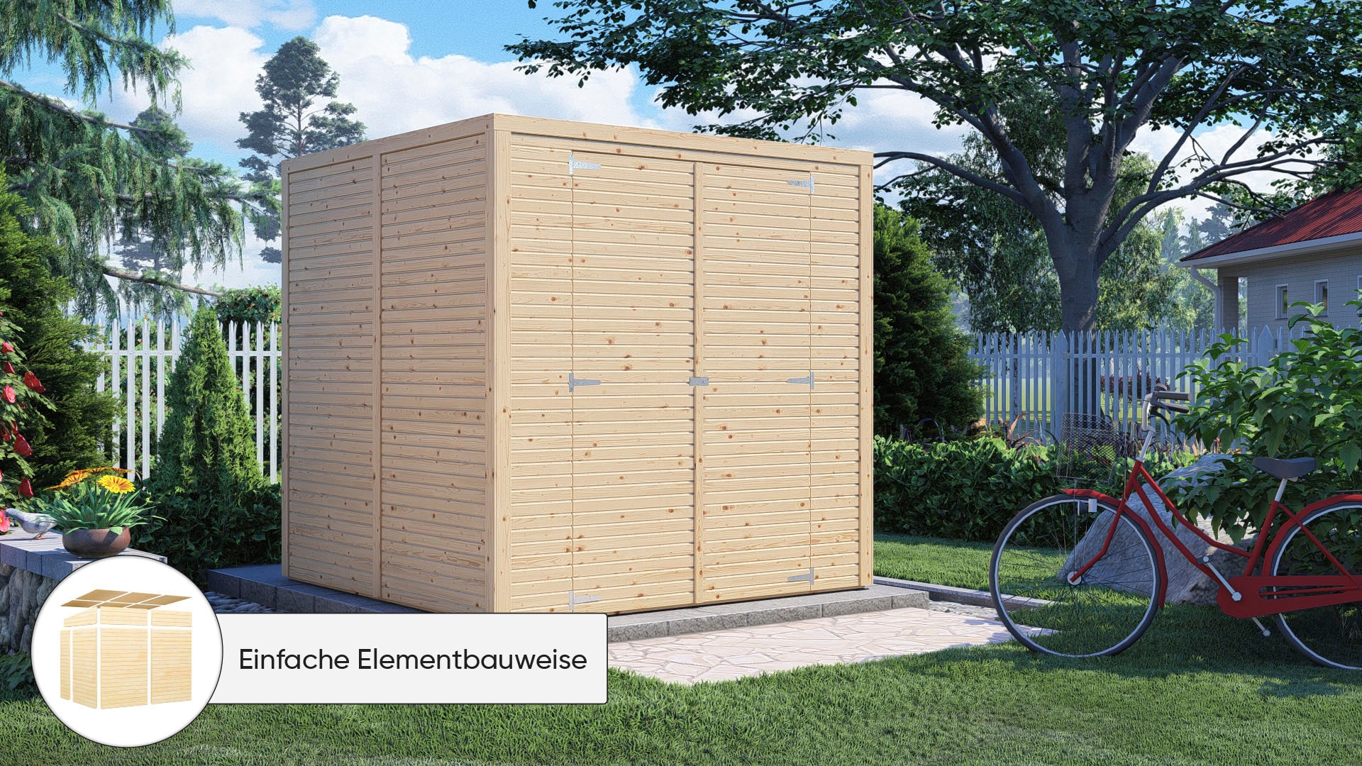 KONIFERA Gartenhaus "Beno 3 Fineline Flachdach" günstig online kaufen