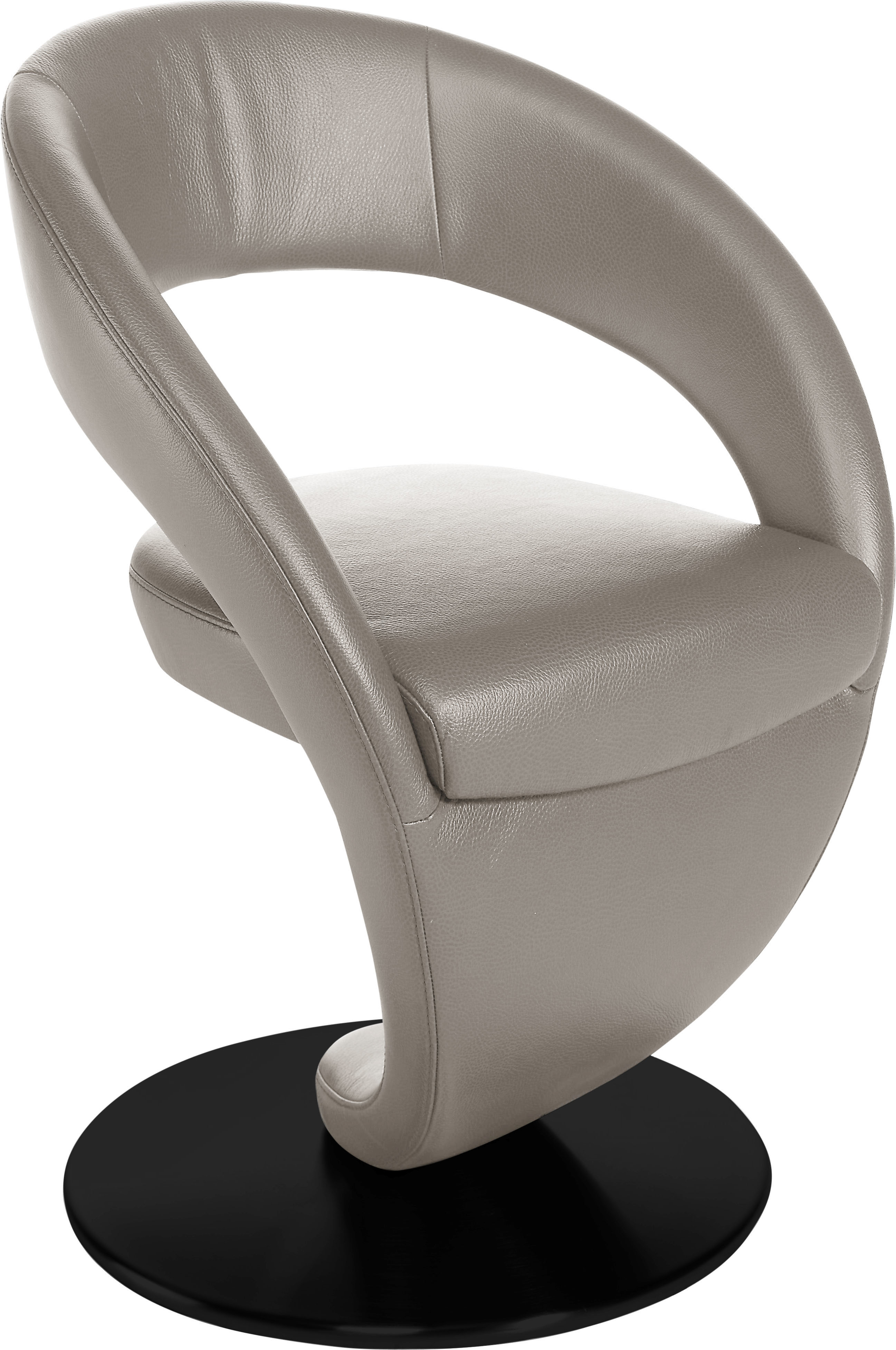 K+W Komfort & Wohnen Esszimmerstuhl "Wave, Drehstuhl" () Design-Drehstuhl, schwarzer Drehteller
