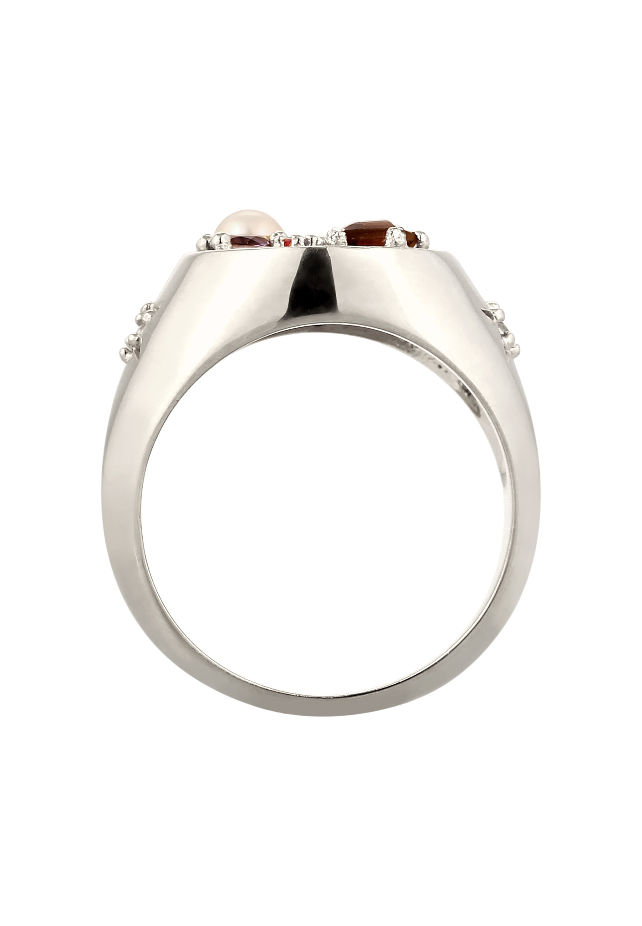 Elli Premium Siegelring »Ring Siegelring Vintage Saphir Quarz Mondstein Perle 925 Sterling Silber«