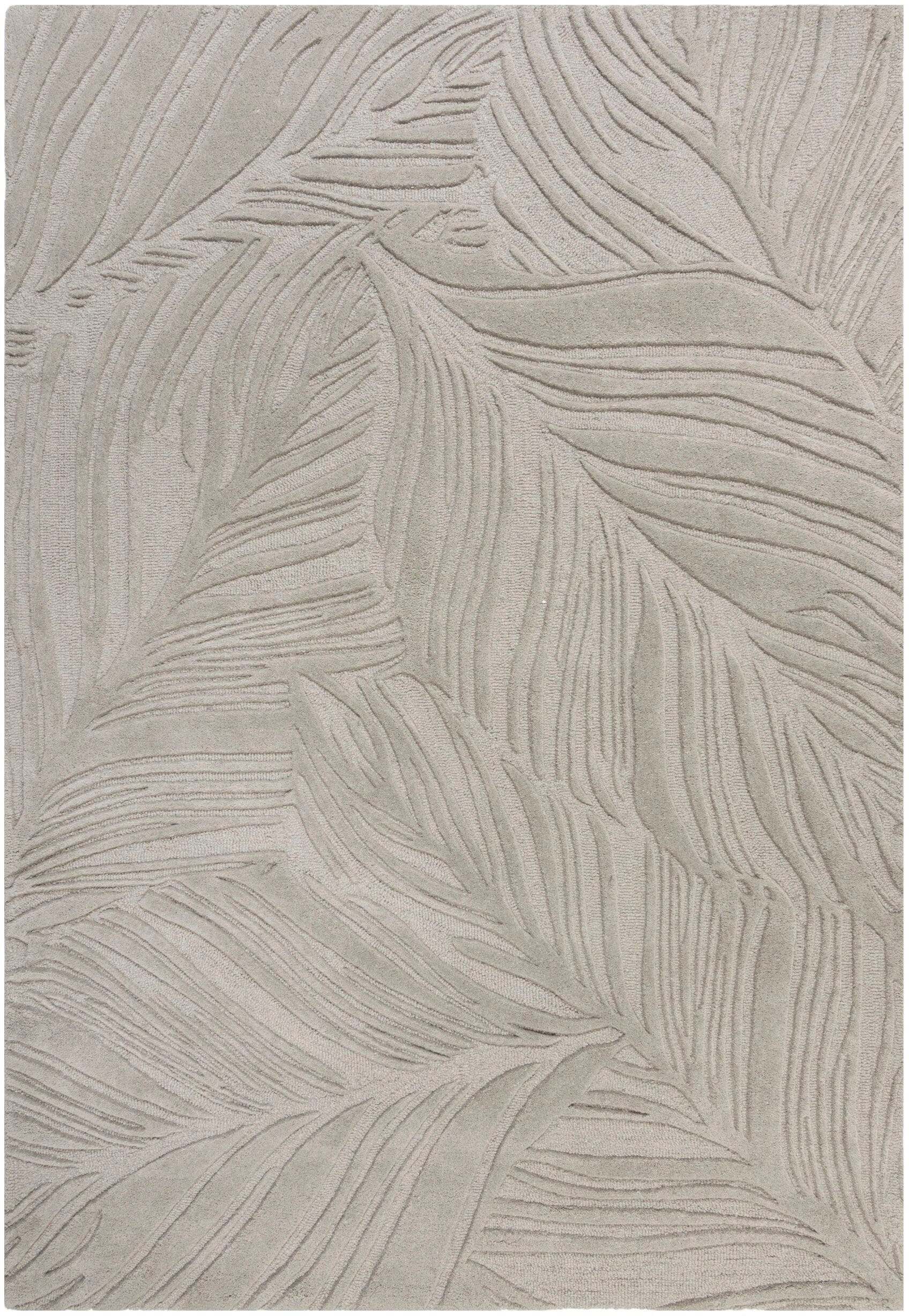 FLAIR RUGS Wollteppich "LINO LEAF" rechteckig 10 mm Höhe Hoch-Tief Effekt günstig online kaufen