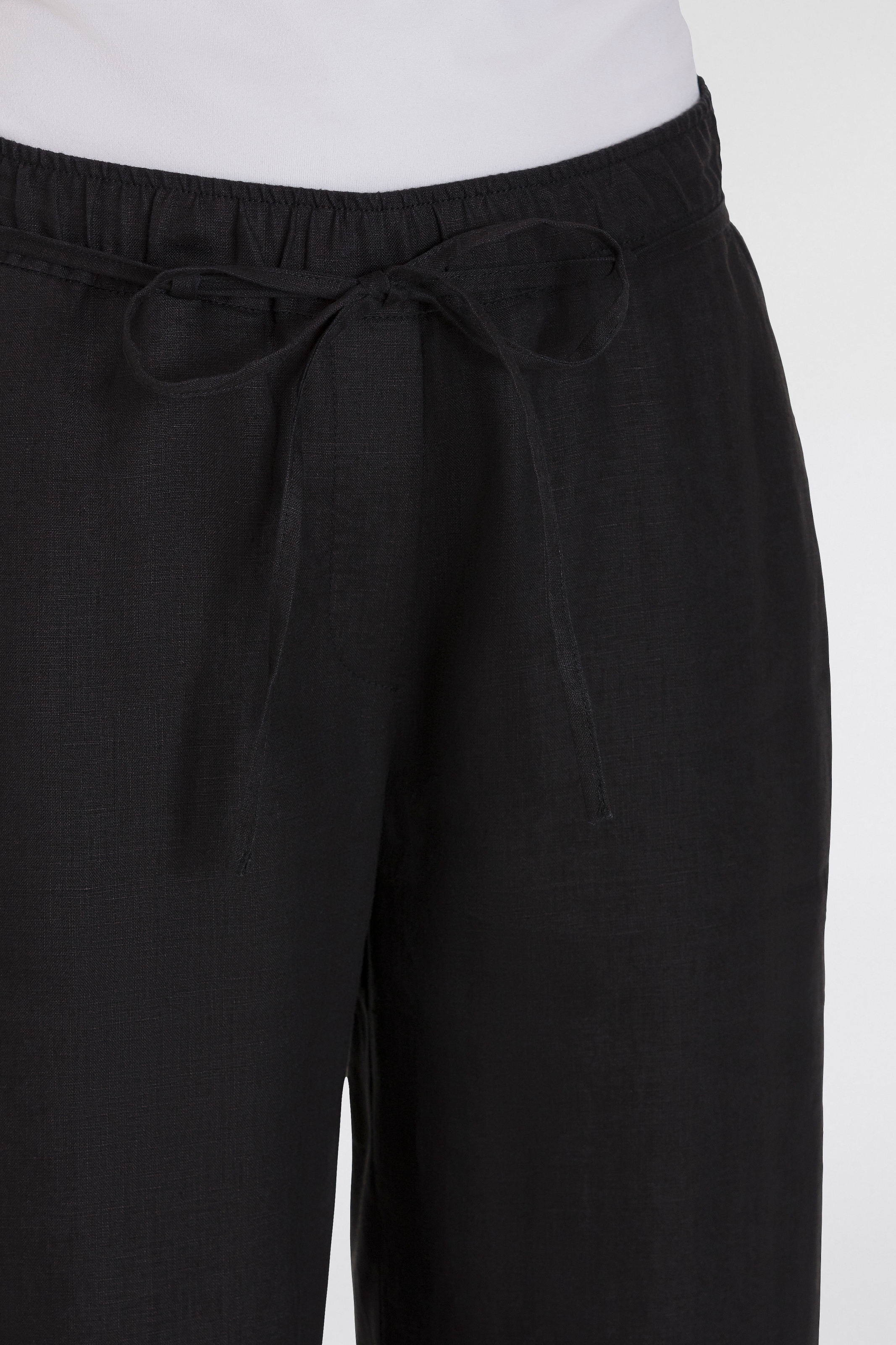 MAC Leinenhose »CHIARA BELT«, Wide Fit, mit geradem, weitem Bein