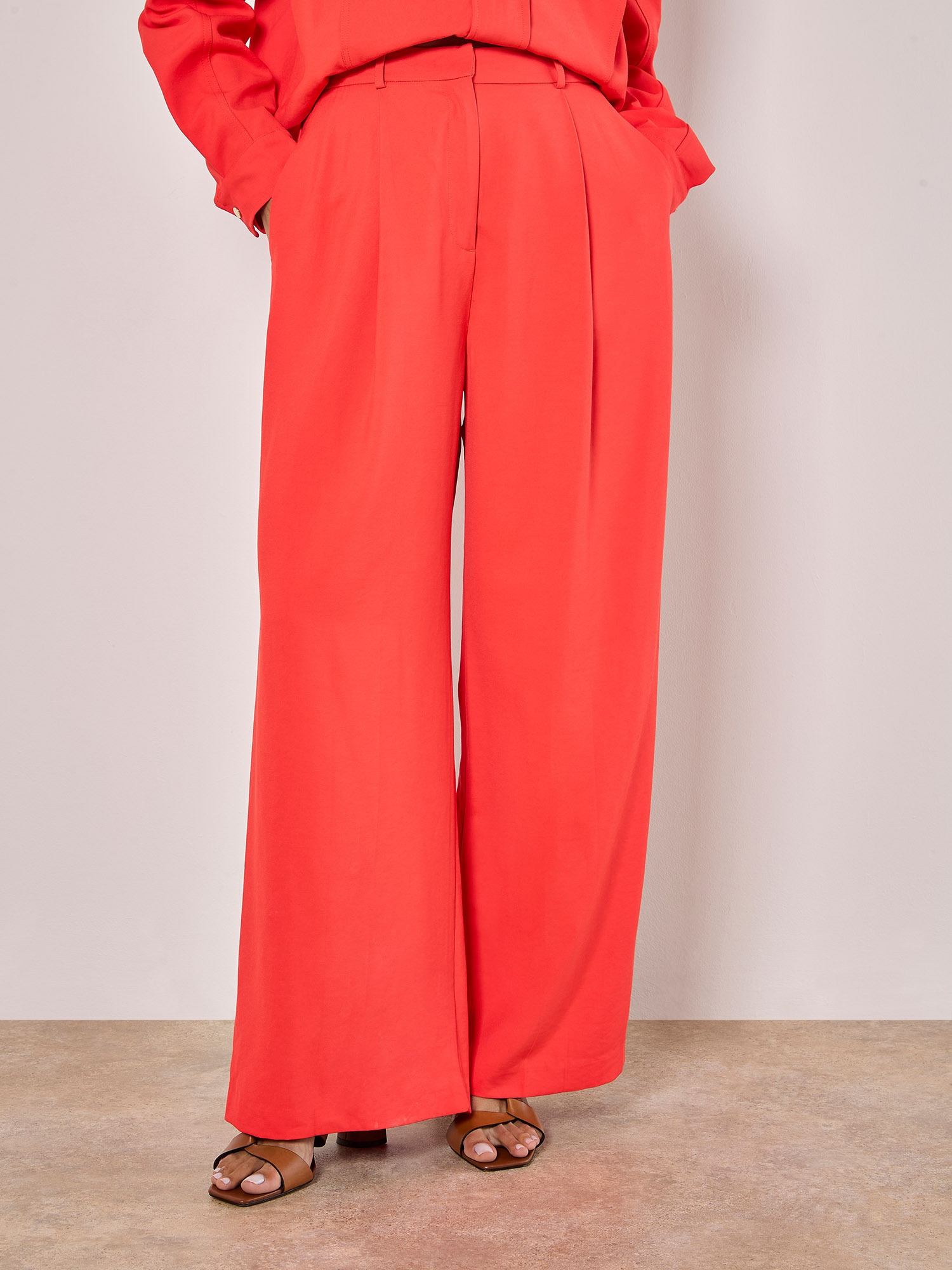 Apricot Palazzohose "Hose mit weitem Bein" mit Bügelfalte