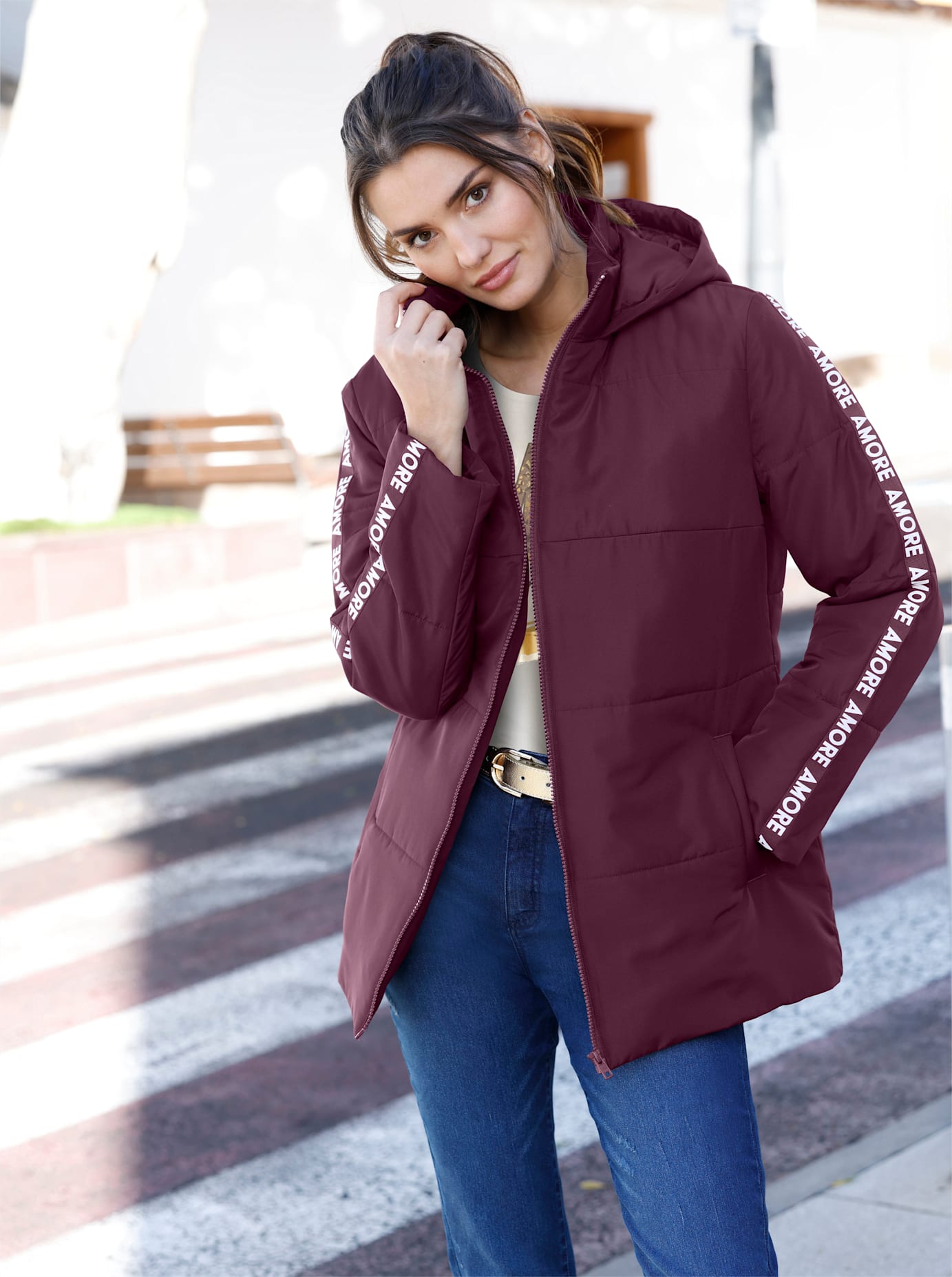 Classic Basics Steppjacke mit Kapuze