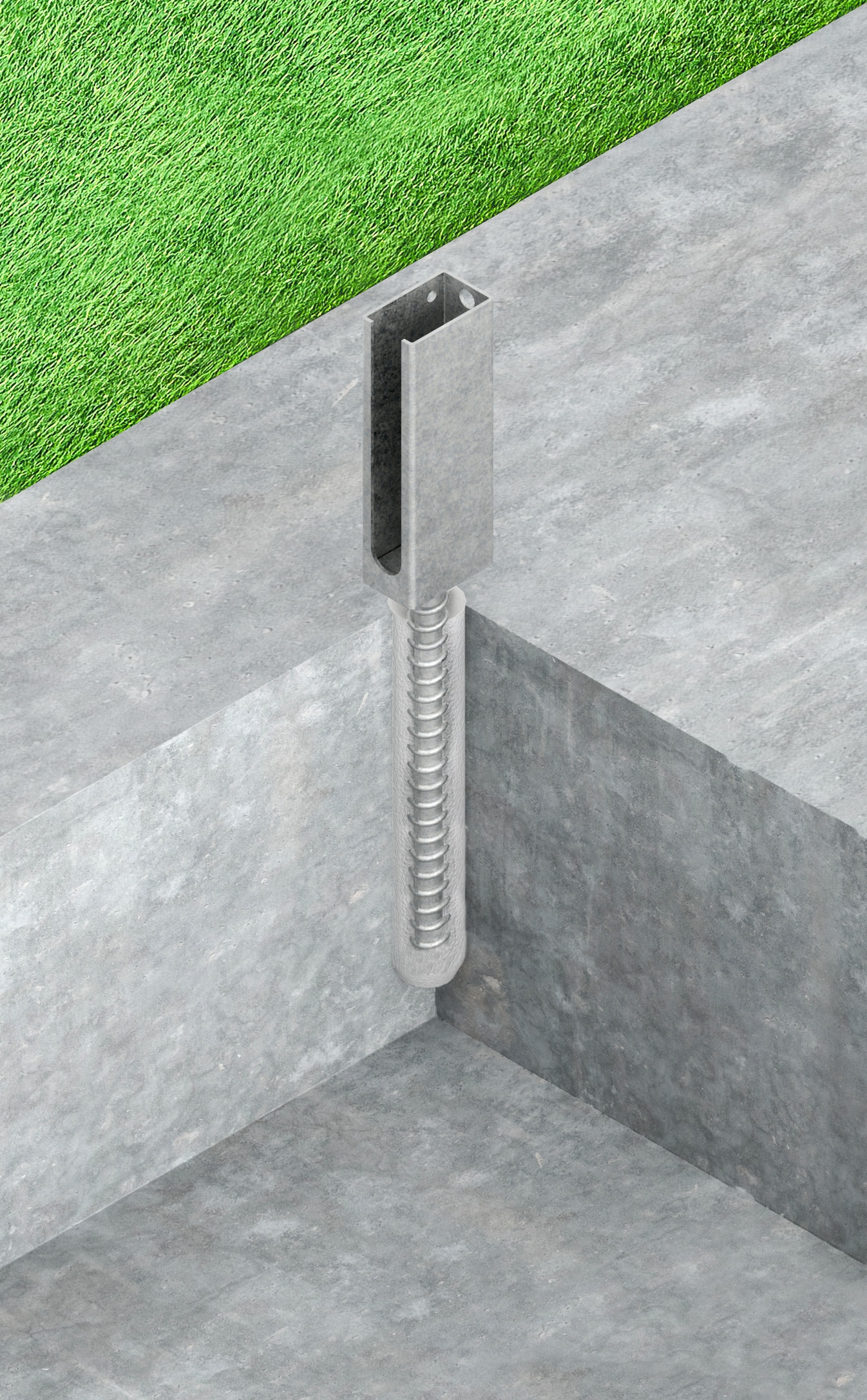 Alberts Pfostenträger, zum Kleben, für Zaunpfosten 60x40 mm für Doppelstabmatten