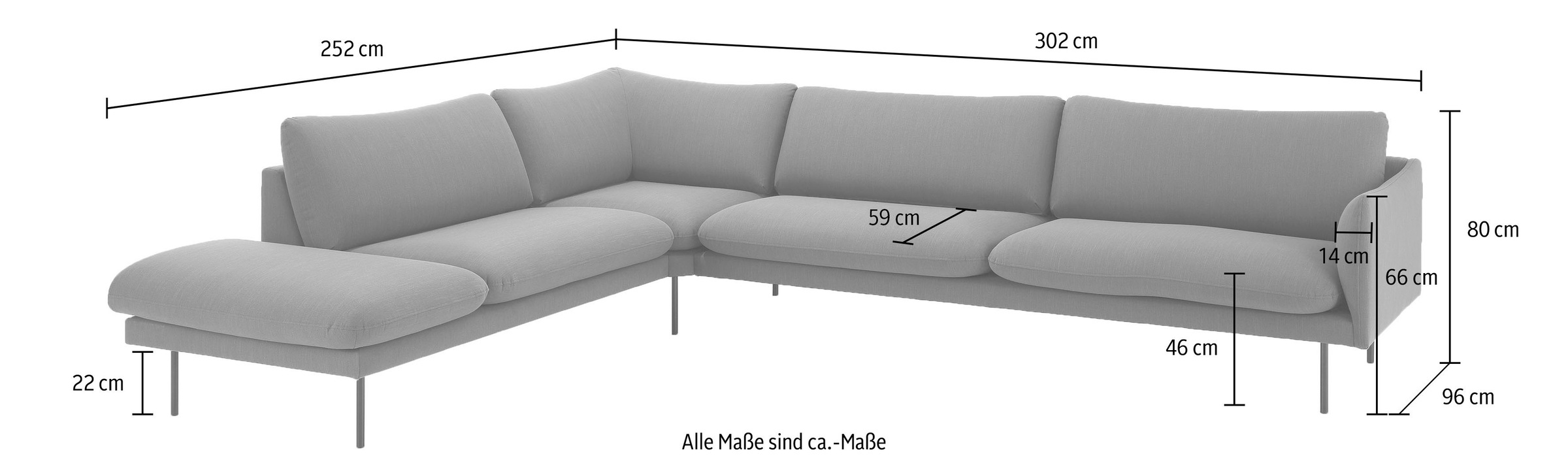 andas Ecksofa »Mavis«, mit losen Sitz- und Rückenkissen, aus der freundin Home Collection