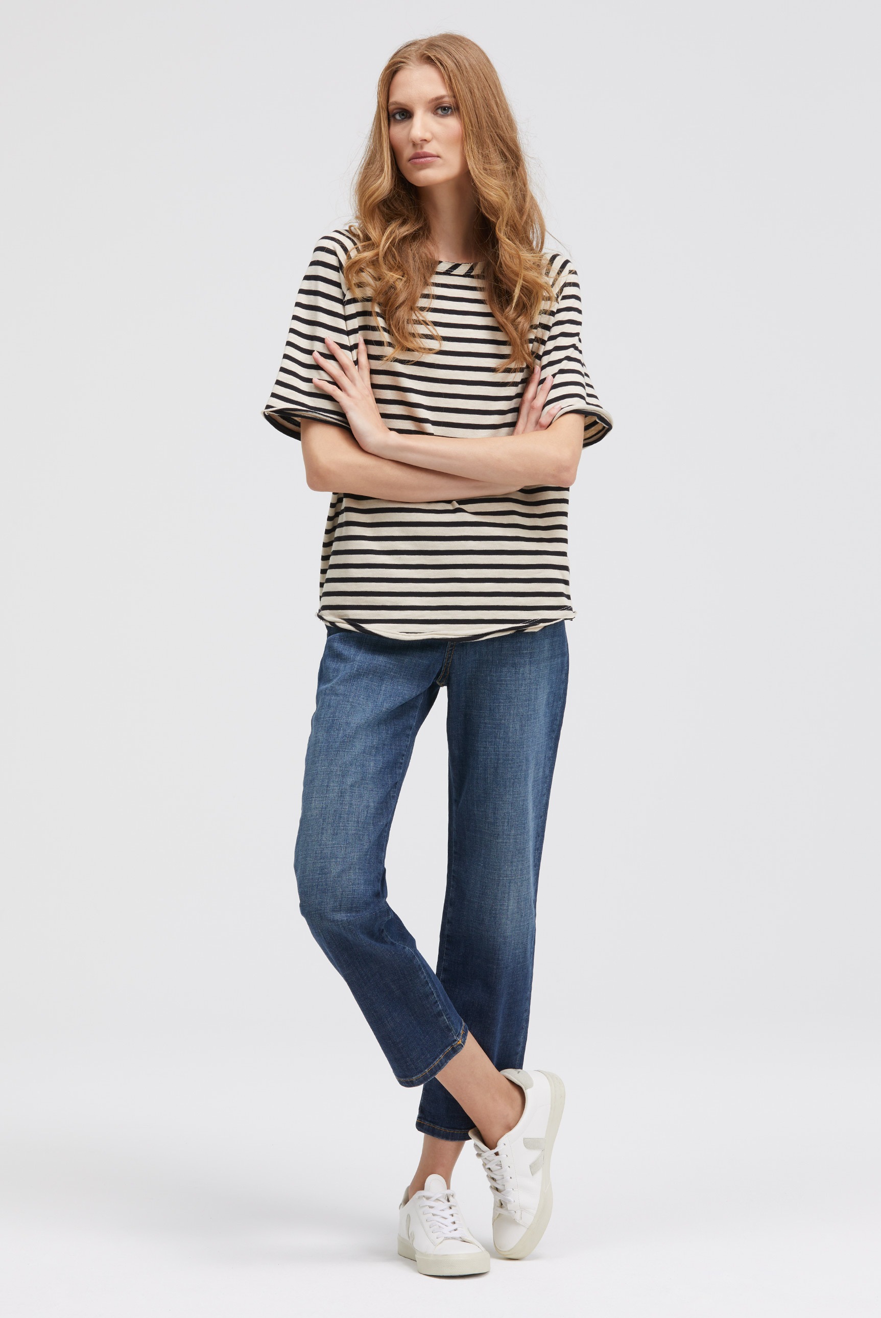 Thumbnail - Smith & Soul Rundhalsshirt mit offener Kante am Ausschnitt