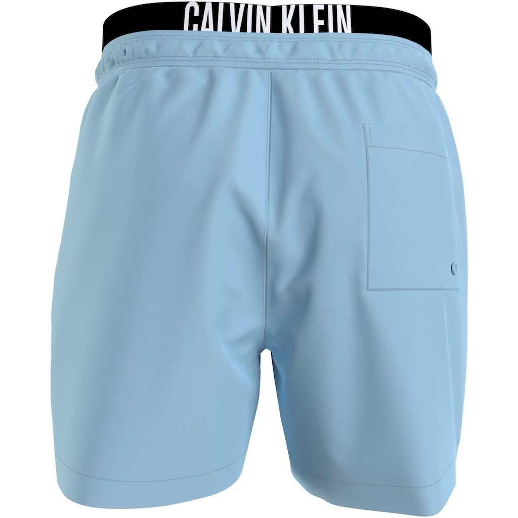 Calvin Klein Swimwear Badeshorts »MEDIUM DOUBLE WB«, mit doppeltem Bund