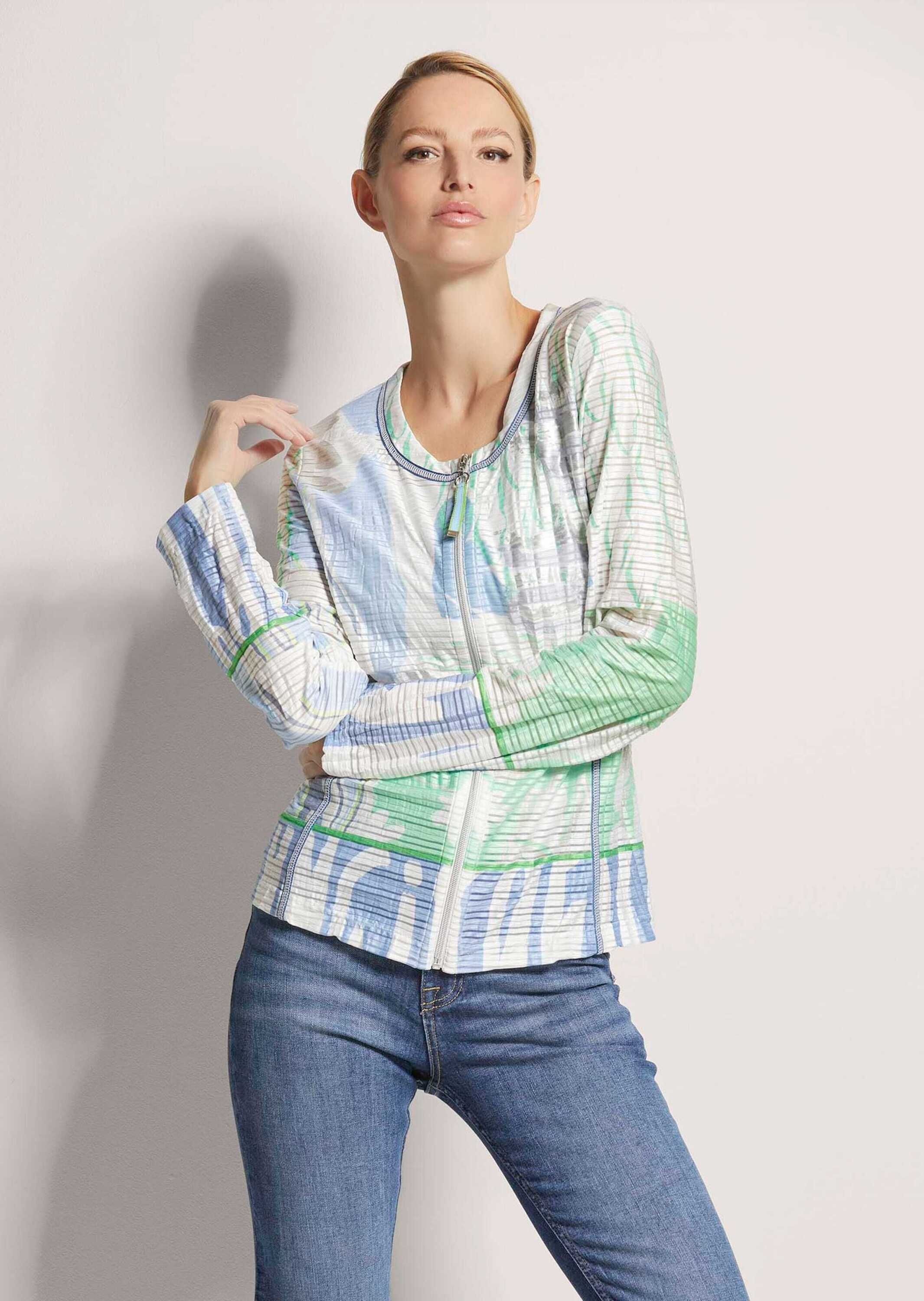 MADELEINE Kurzjacke "Sweatjacke Sweat-Jacke mit Zipper und Unikat Print" günstig online kaufen