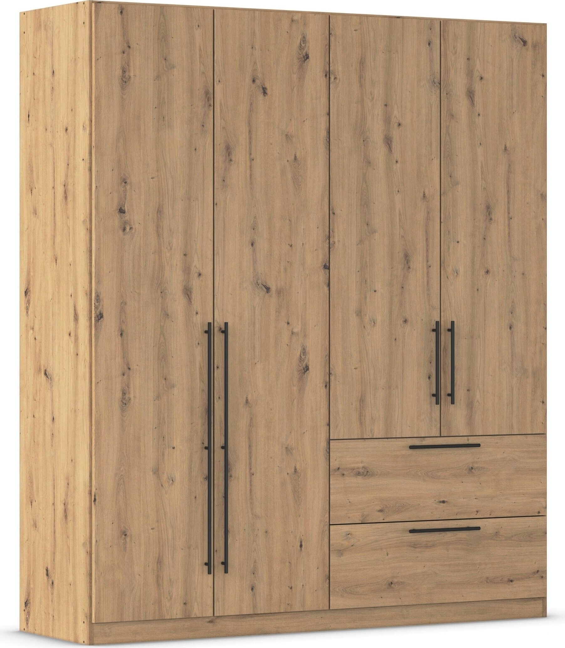 OTTO home Kleiderschrank "Mehrzweckschrank Aktenschrank Möbel Mietswohnung Schlafzimmer AVOLA" 3 verschiedene Ausstattungen BASIC/CLASSIC/PREMIUM (inkl. SOFT-CLOSE), mit hochwertigen Stangengriffen aus Metall in Schwarz MADE IN GERMANY