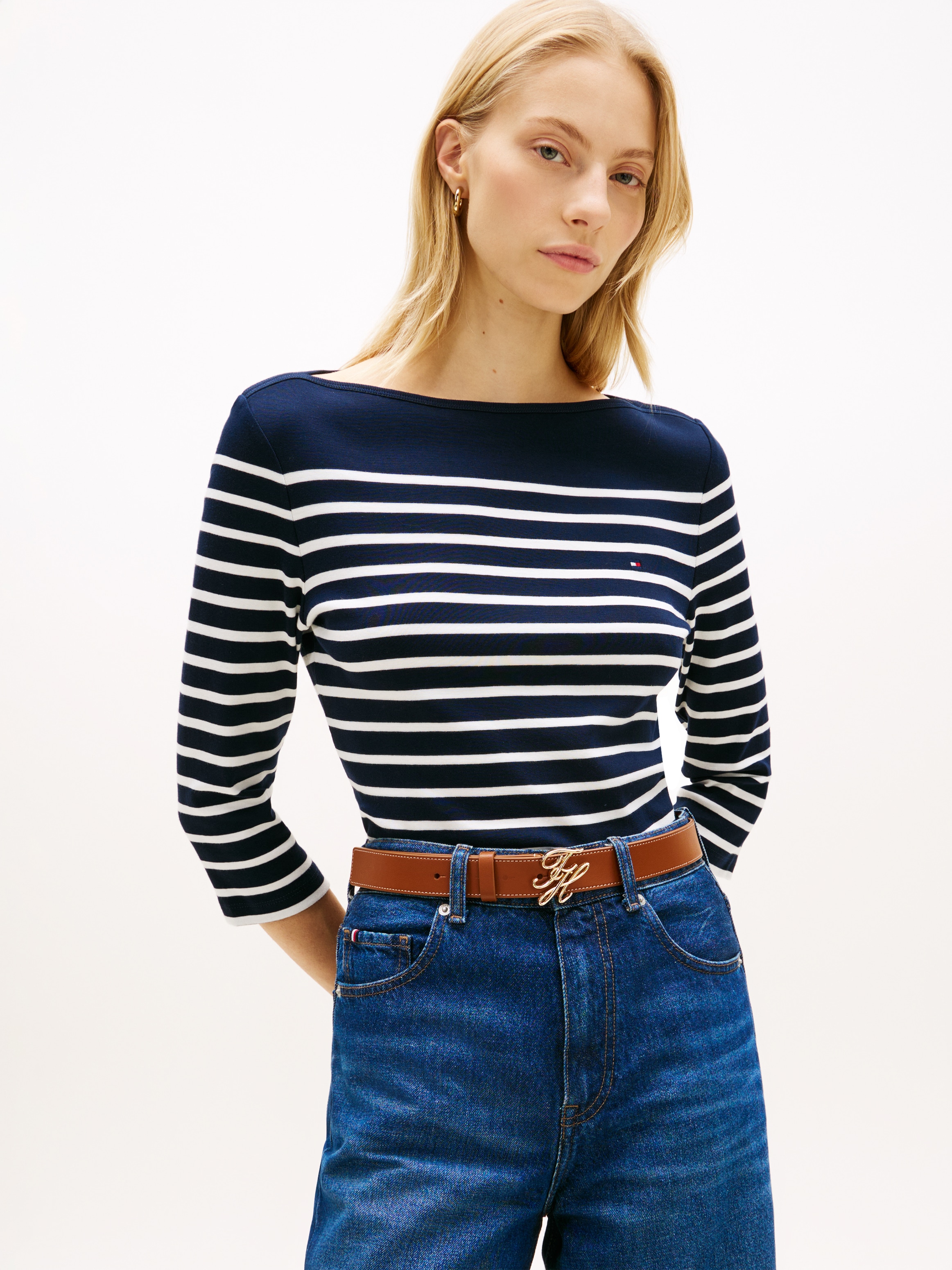 Tommy Hilfiger "NEW CODY SLIM BOAT-NECK" mit Logostickerei