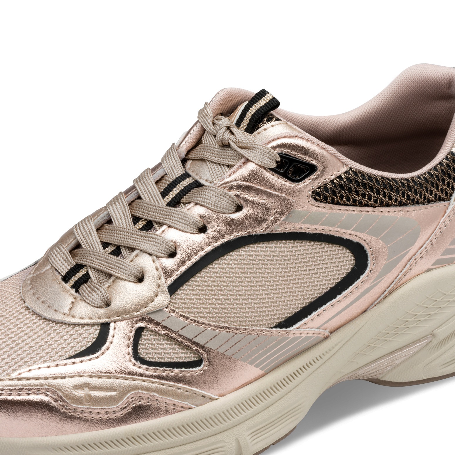 Tamaris Plateausneaker, Freizeitschuh, Halbschuh, Schnürer, Details in Metallicoptik
