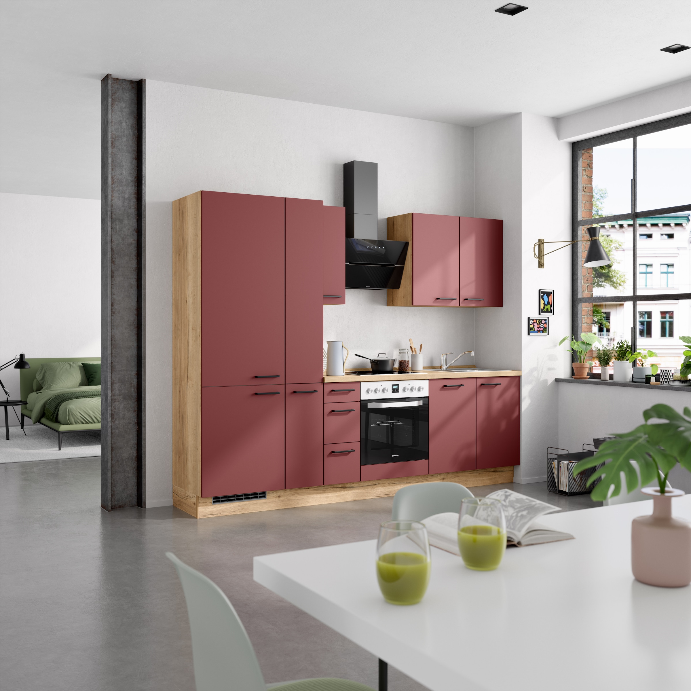nobilia® Küchenzeile »"Easytouch II"«, vormontiert, Ausrichtung wählbar, Breite 270 cm, wahlw. mit E-Geräten