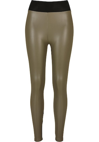 Leggings »Urban Classics Damen Ladies Faux Leather High Waist Leggings«, (1 tlg.)