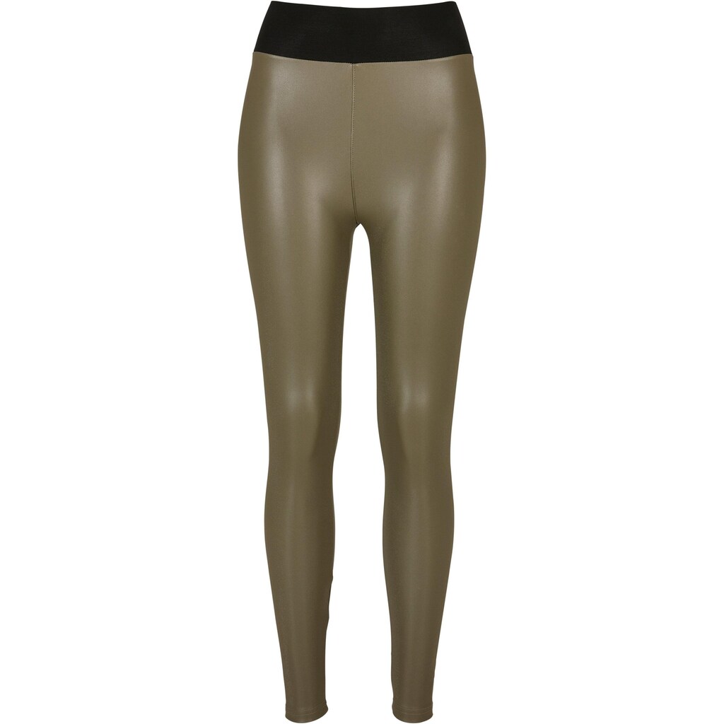 URBAN CLASSICS Leggings »Urban Classics Damen Ladies Faux Leather High Waist Leggings«, (1 tlg.)