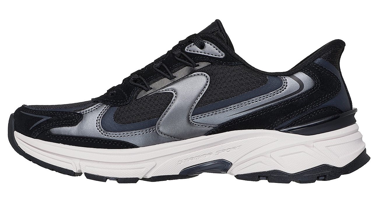 Skechers Slip-On Sneaker »STAMINA SPORT«, Retro Sneaker, Schnürschuh mit Metallic-Besätzen