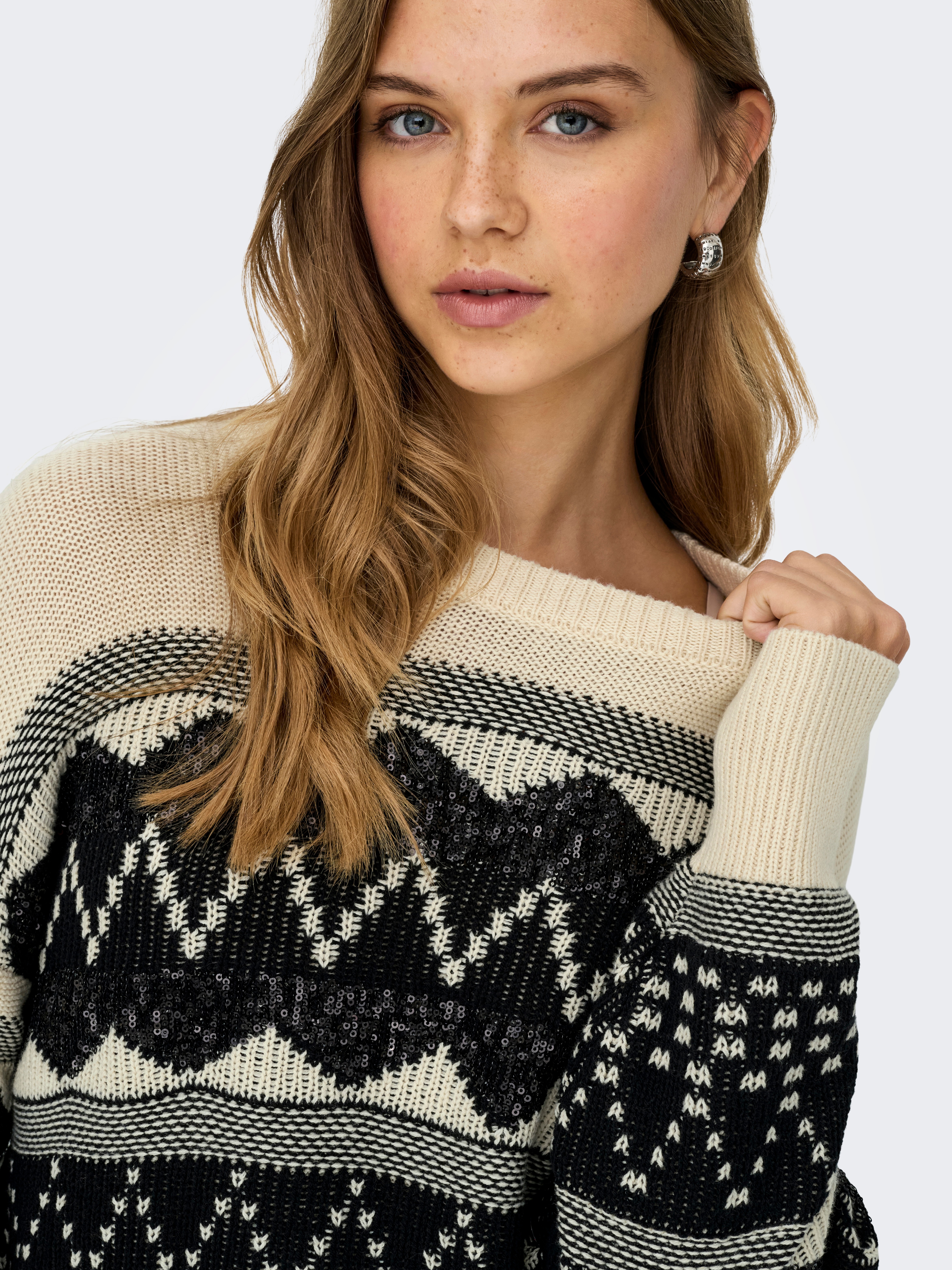 Thumbnail - ONLY Strickpullover "ONLMELINE LS SEQUIN O-NECK KNT"