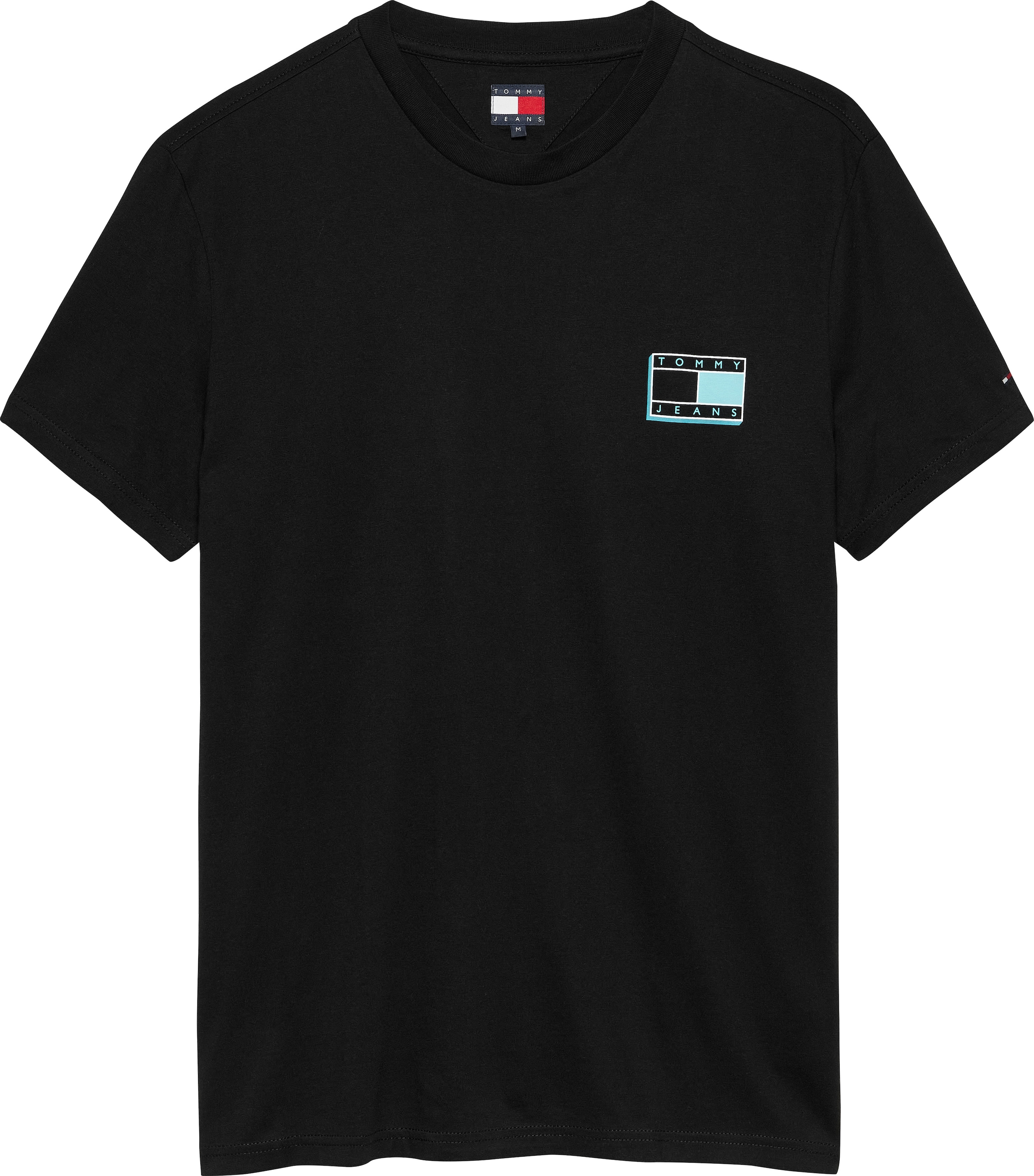 Tommy Jeans T-Shirt »TJM SLIM POP COLOR FLAG TEE EXT«, Mit Rundhalsausschnitt