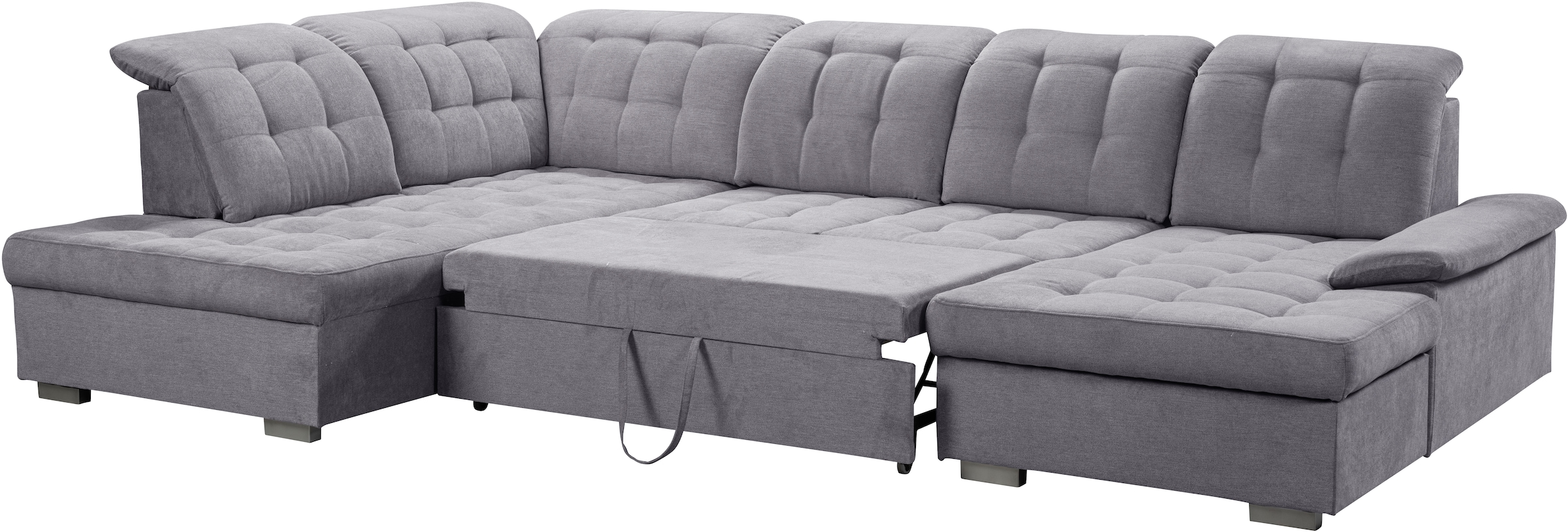 WERK2 Wohnlandschaft »Kordula-New U-Form«, Sofa in U-Form mit Schlaffunktion & Bettkasten, Schlafcouch