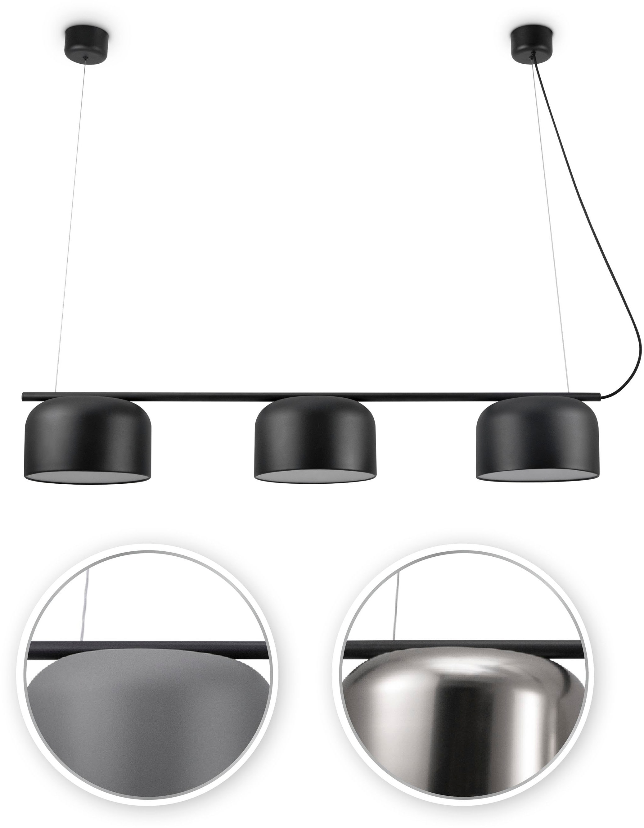 Paco Home Pendelleuchte »BOWL«, 3 flammig, Leuchtmittel E27 | ohne Leuchtmittel