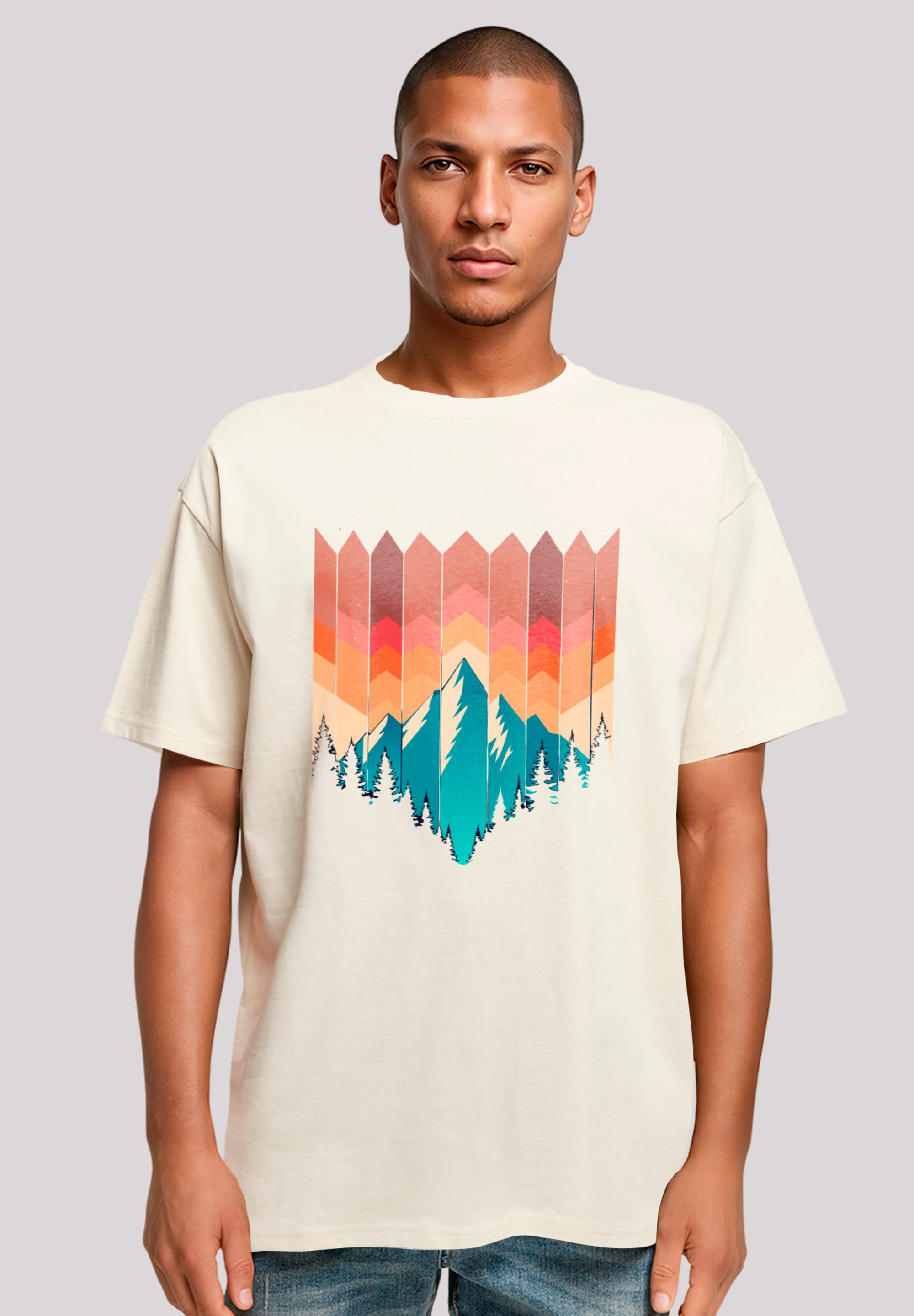 F4NT4STIC T-Shirt "Berg Sonnenuntergang Geometrisch", Premium Qualität günstig online kaufen